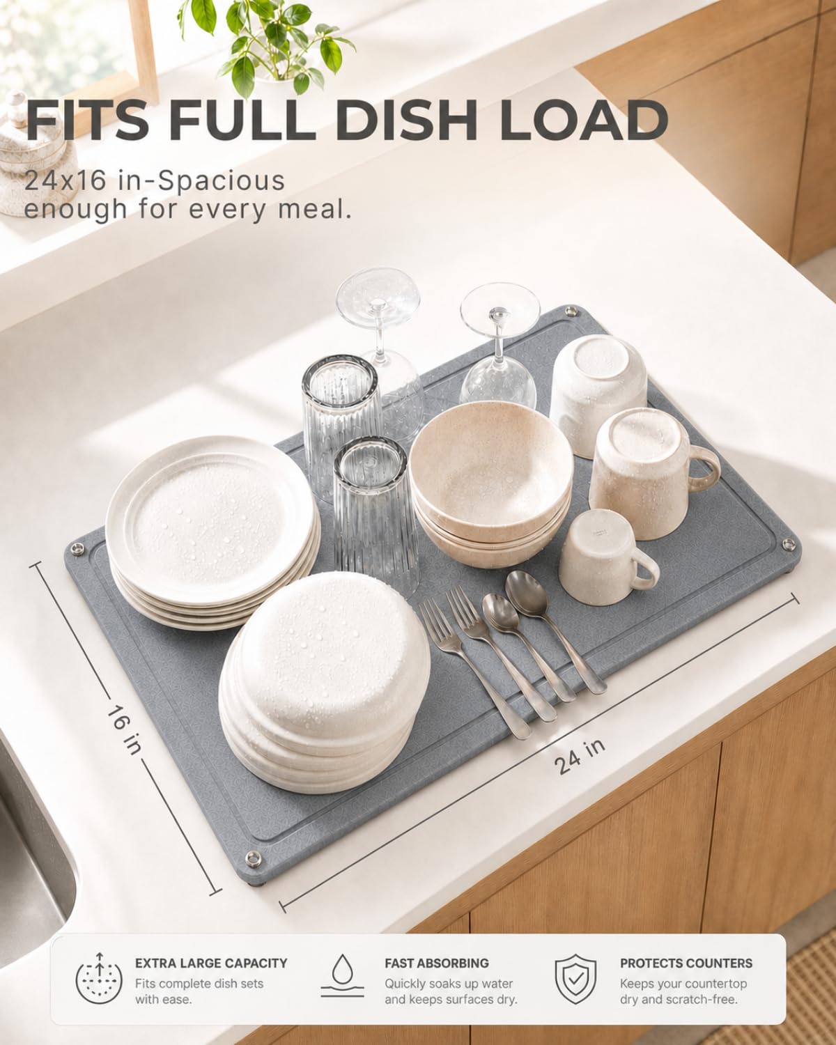 Diatomaceous Earth Dish Drying Mat