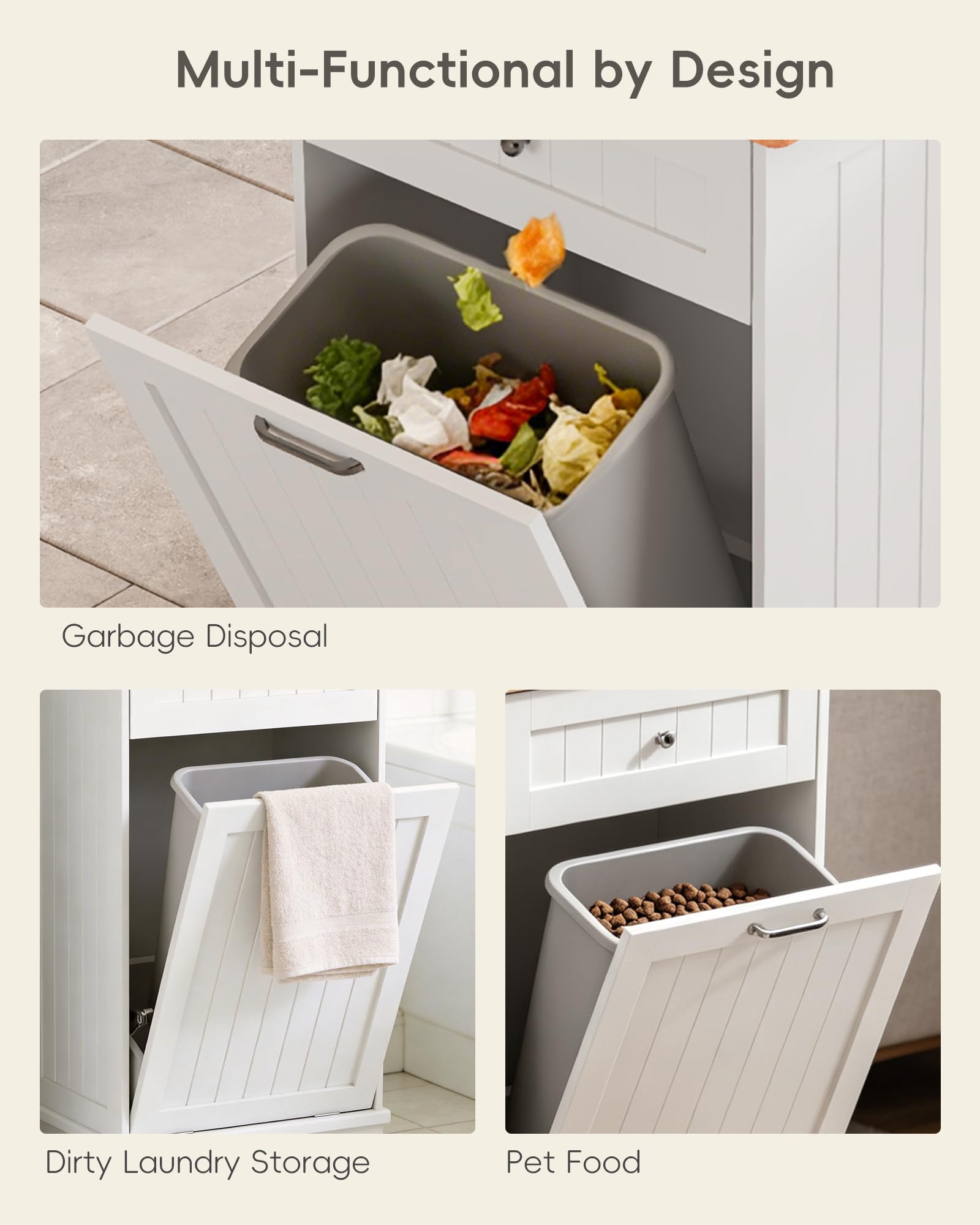 10 Gallon Tilt Out Trash Cabinet with Big Storage Drawer