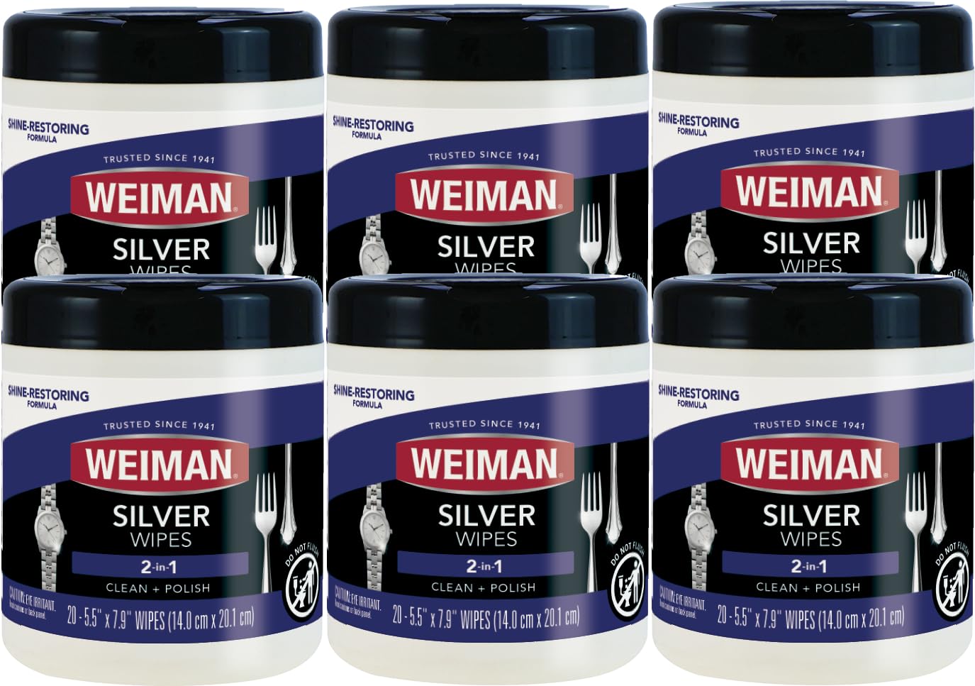Silver Wipes Jewelry Wipes 6 Pack (120 Count)