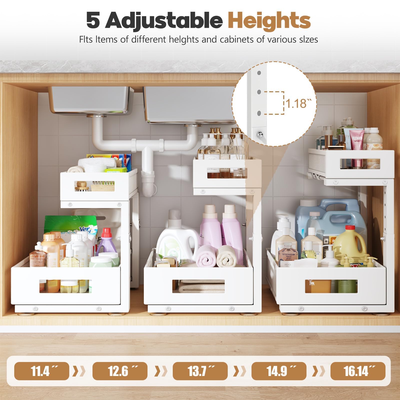 2 Pack Under Sink Storage Organizer (2 Count)