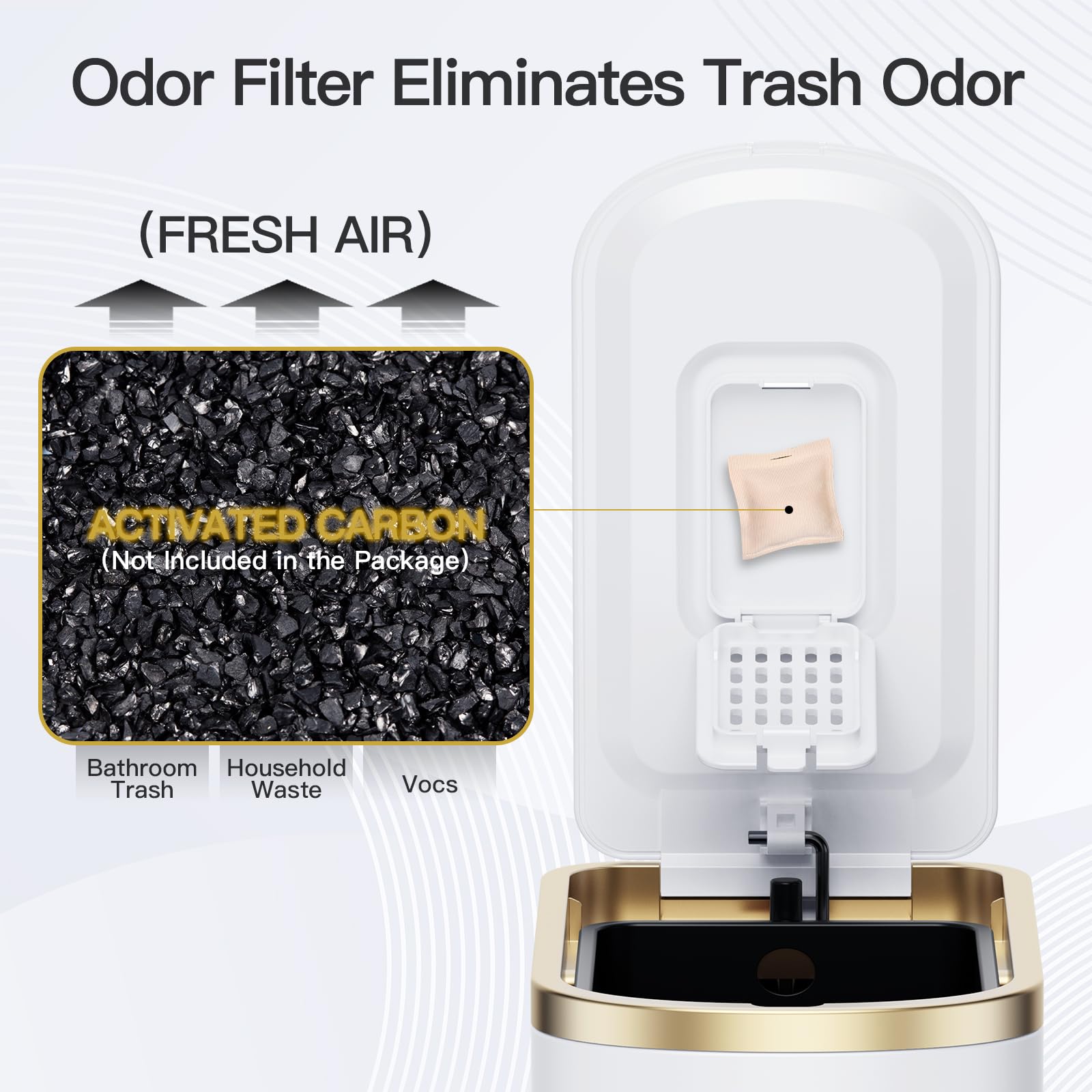 Small Bathroom Trash Can with Lid Soft Close