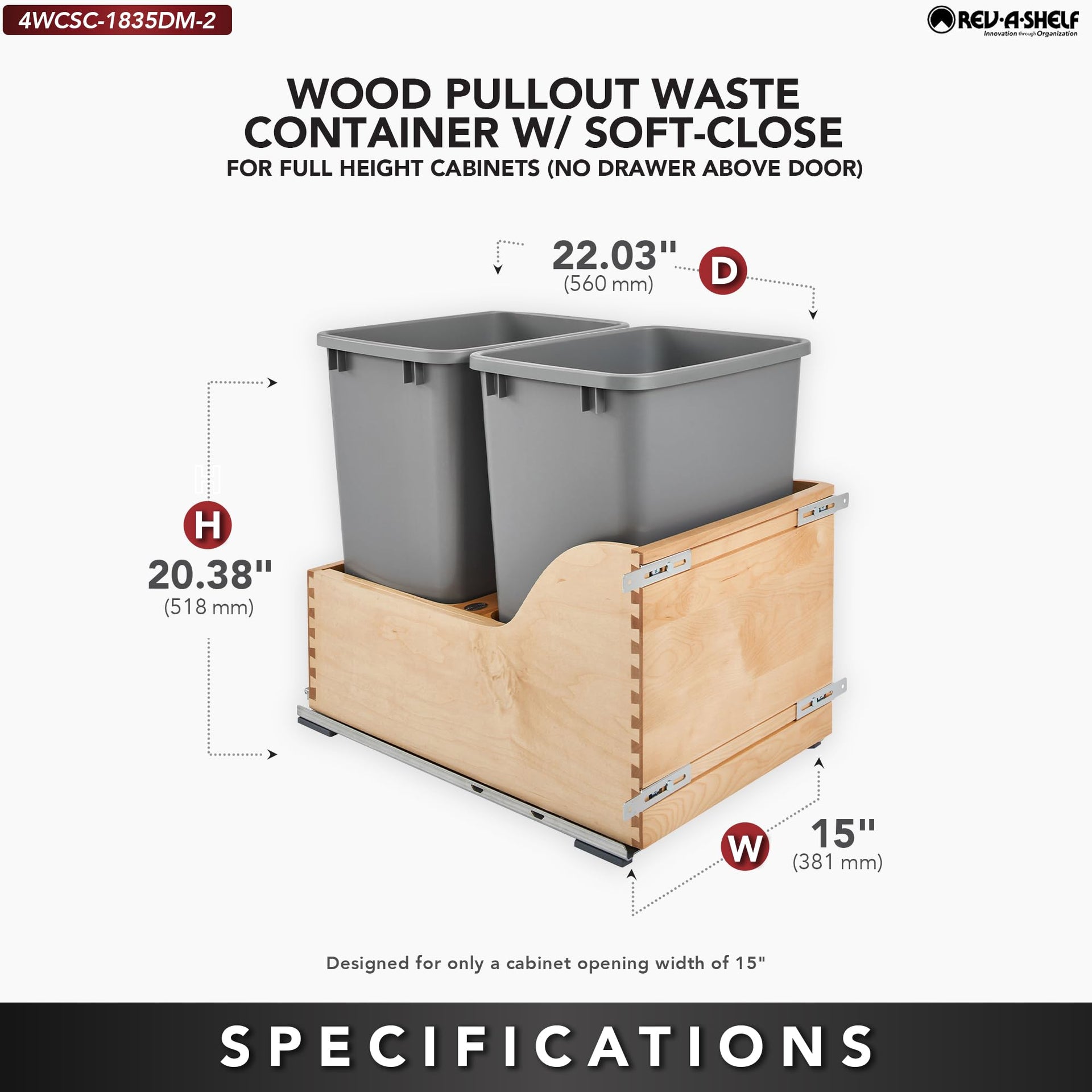 Pullout Trash Cans for Kitchen Cabinet
