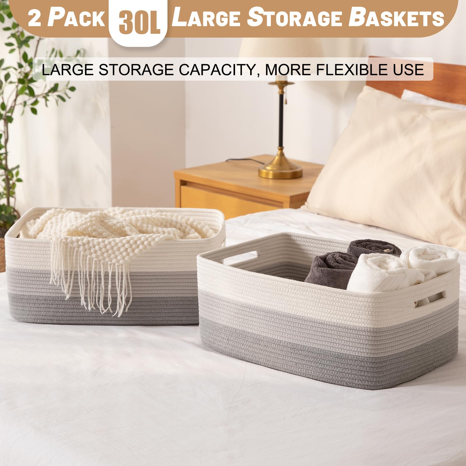 Large Storage Basket for Organizing (2 Count)