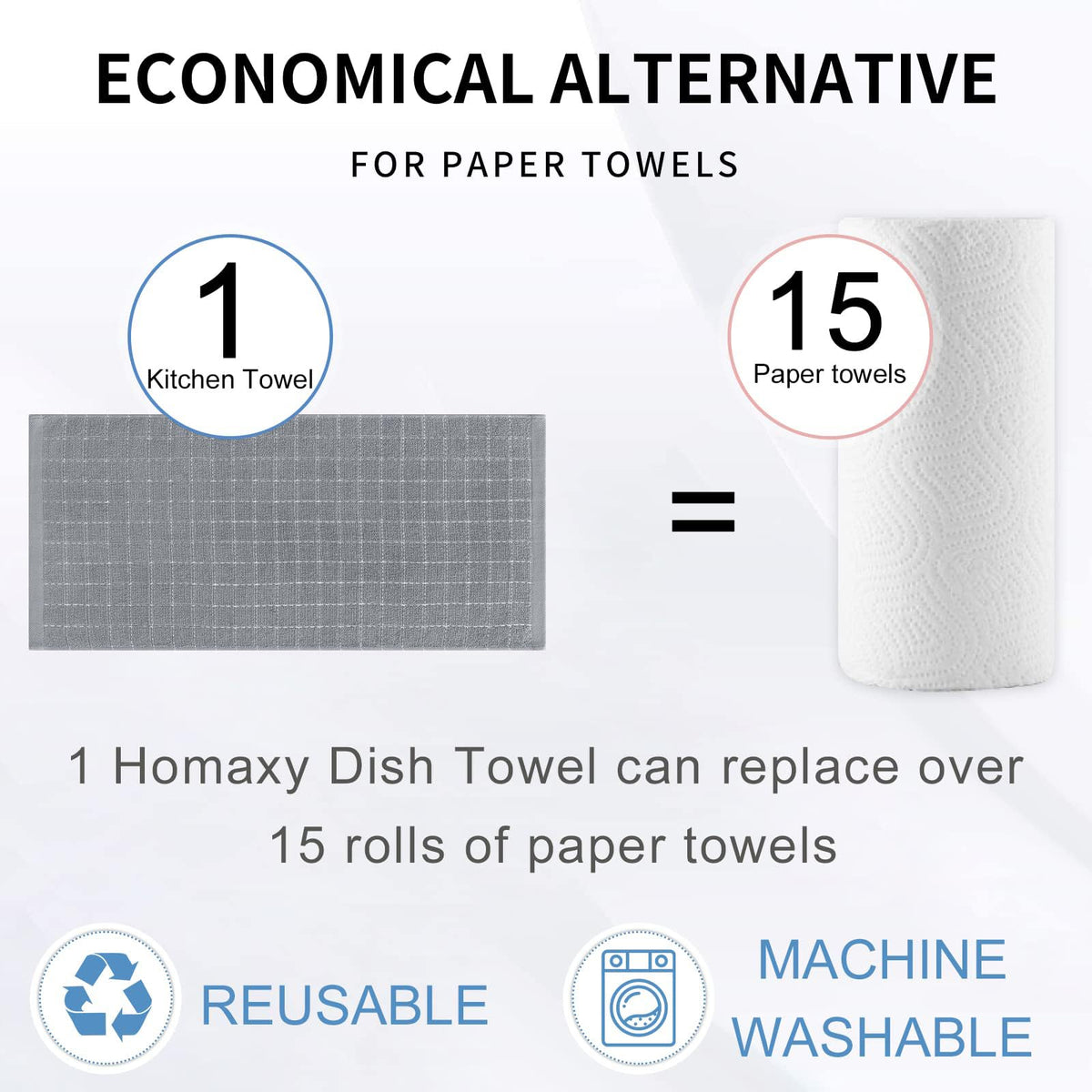 100% Cotton Terry Kitchen Towels (8 Count)