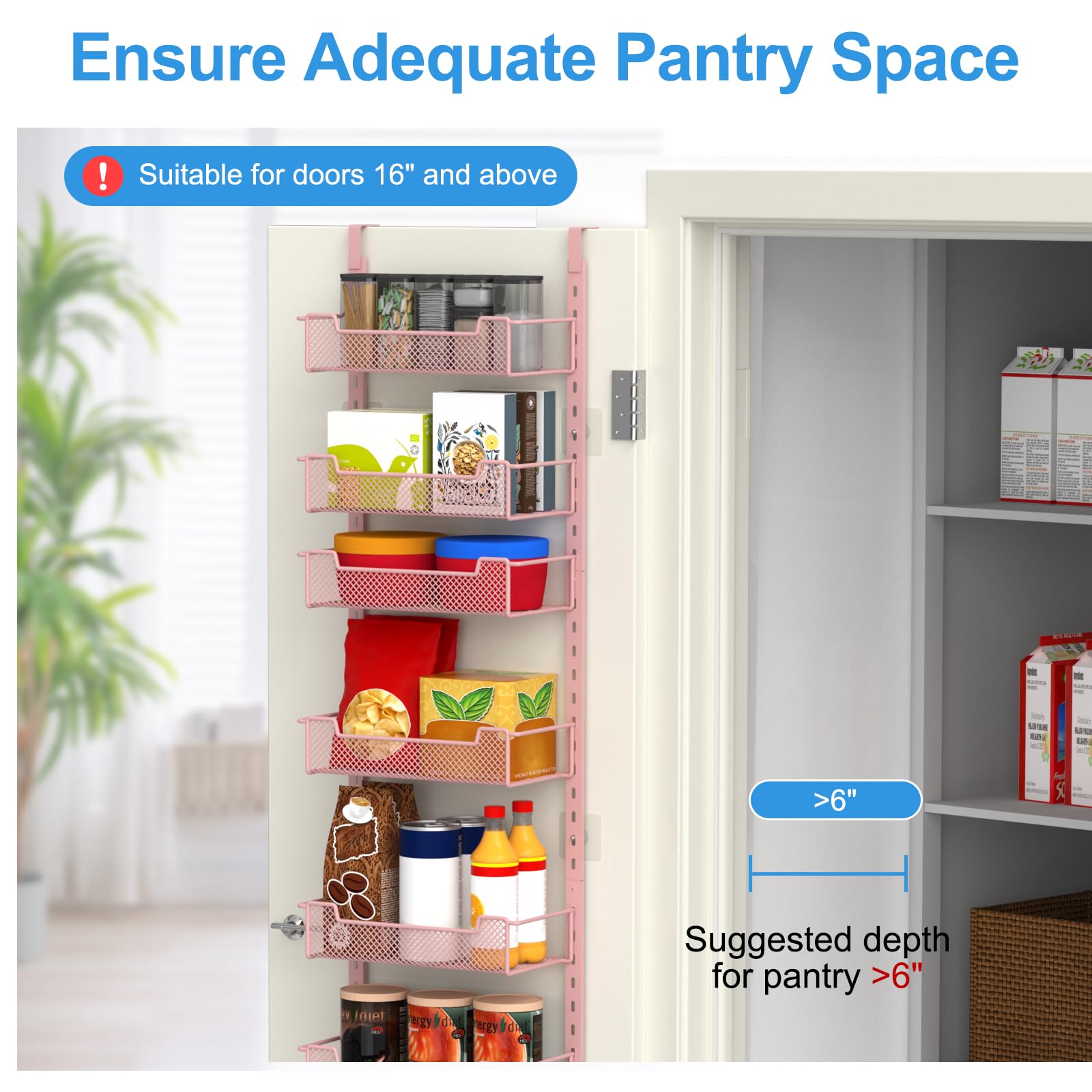12.3" W Narrow Over the Door Pantry Organizer