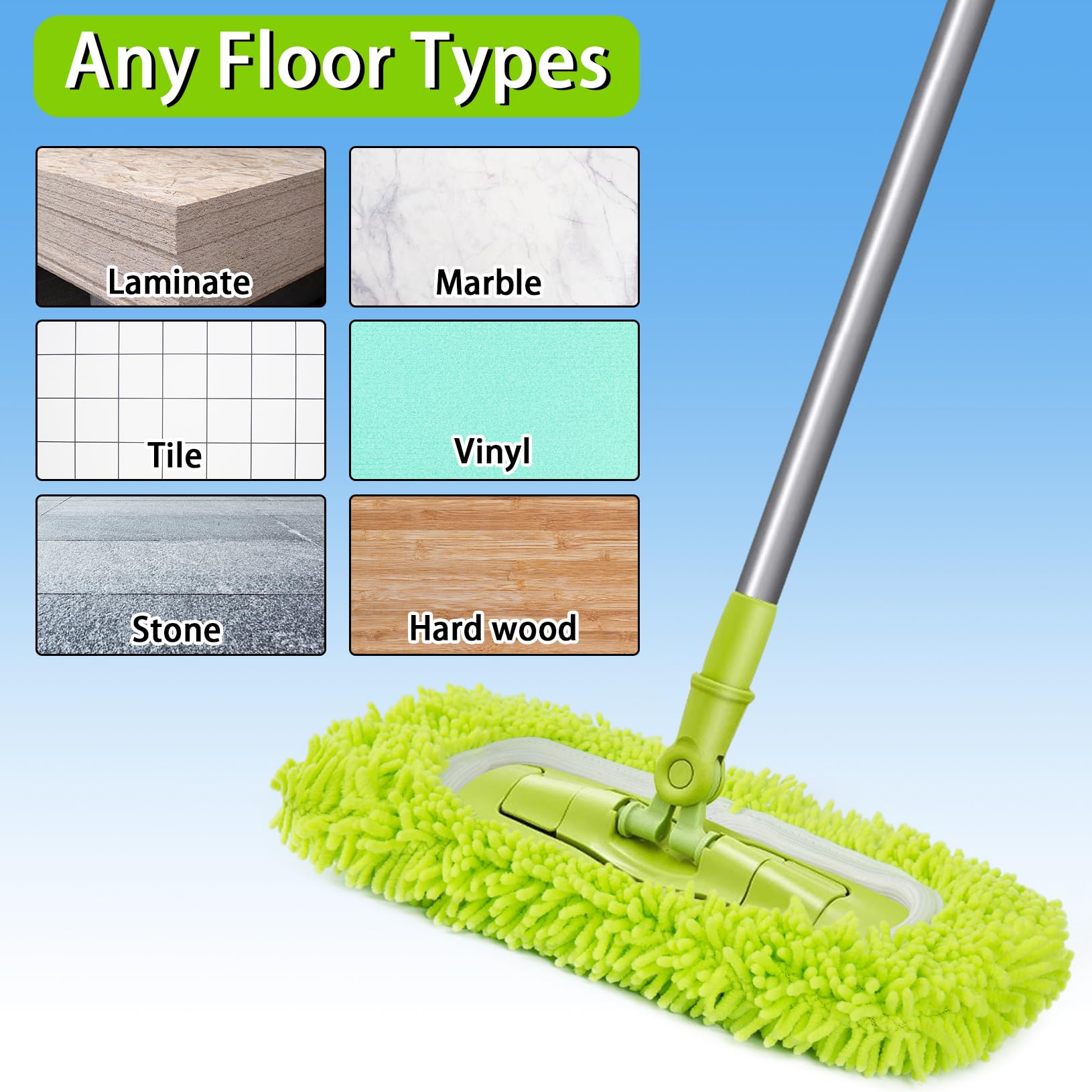 Reusable Dry Sweeping Cloths Microfiber Wet Mop Pads Compatible with Swiffer Sweeper Mop Replacement Sweeping Mopping pad Refills for Hardwood Surface Floor Cleaning (6 Count)