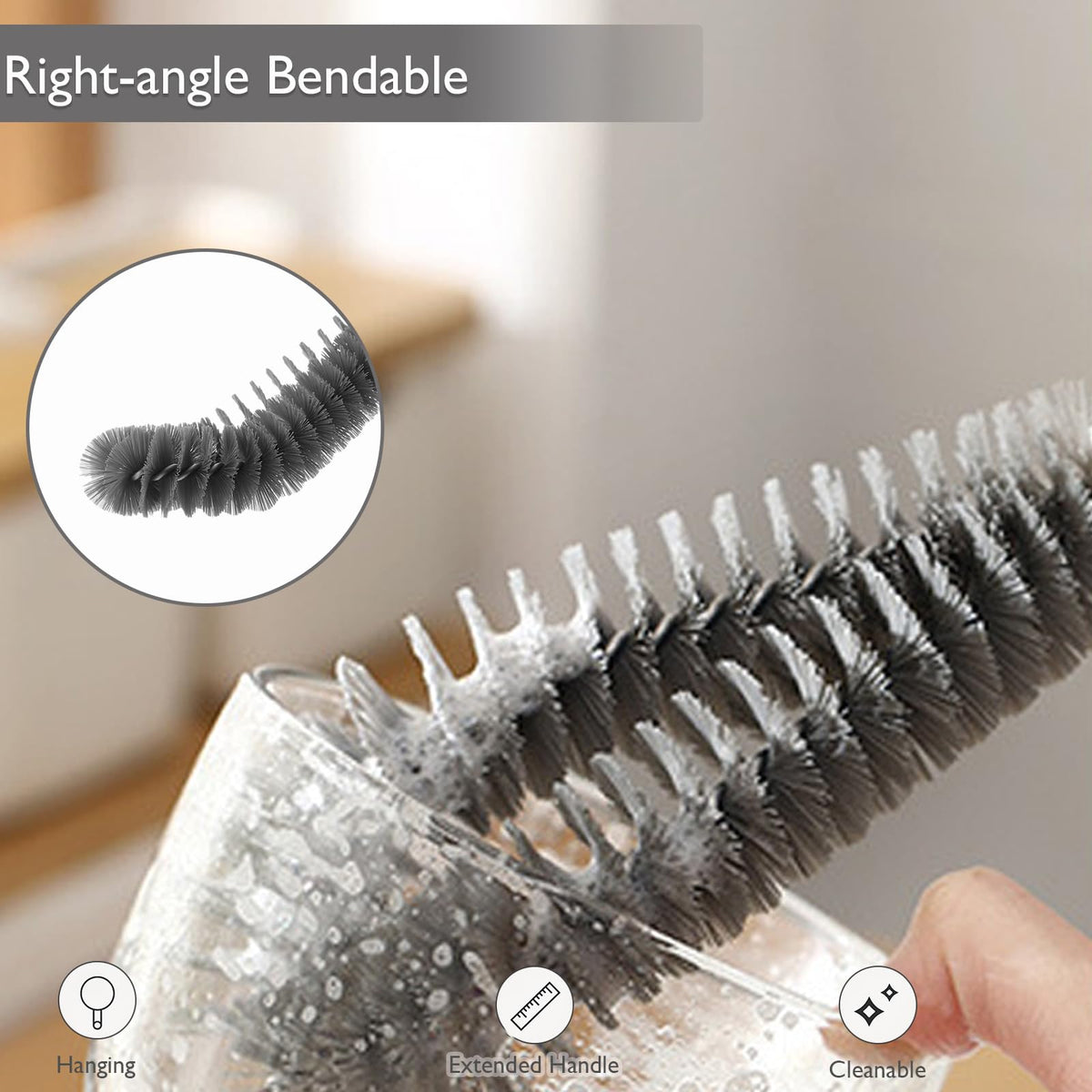 2 Pack 16 inches Long Handle Bottle Cleaning Brushes (2 Count) - ModHome Supplies