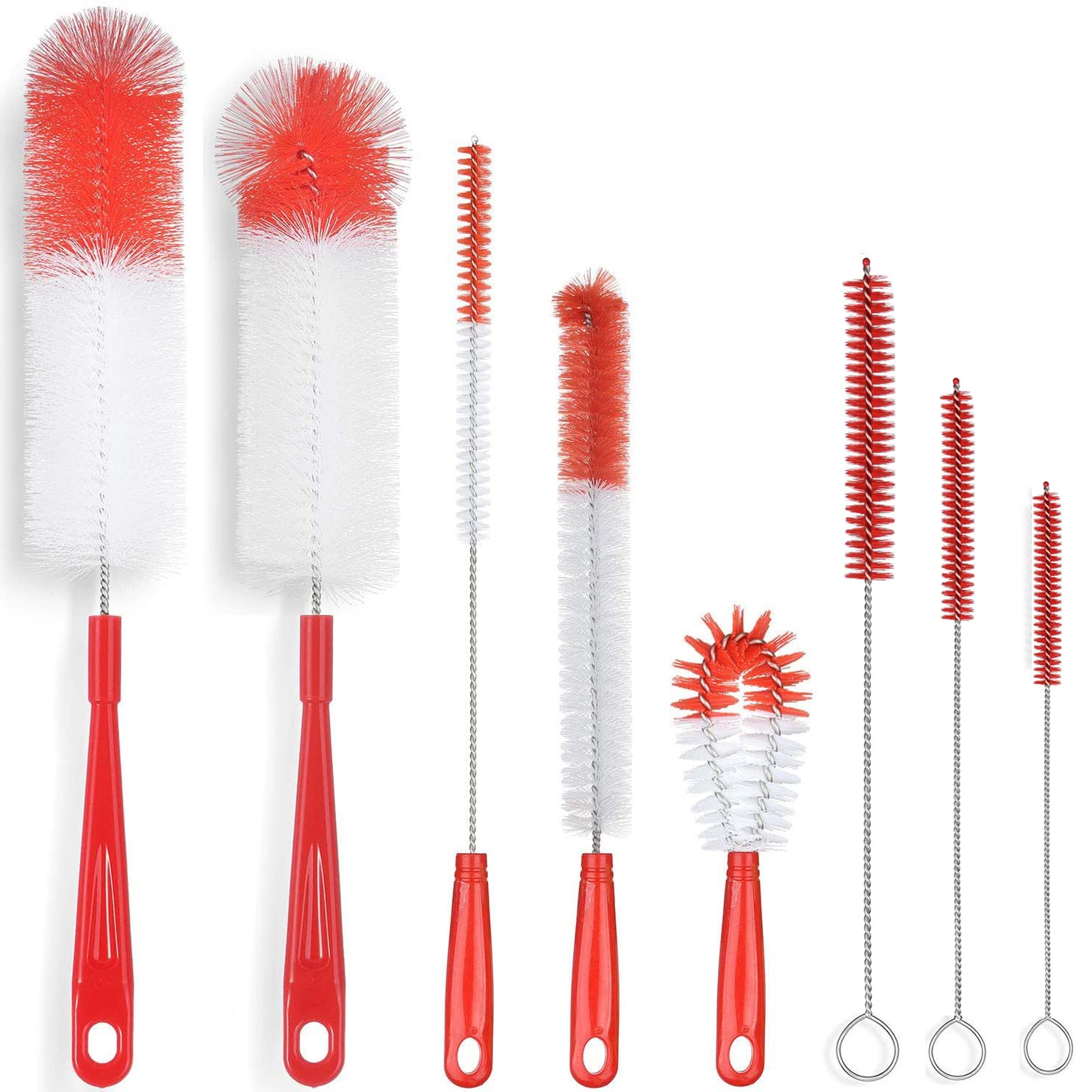 8 Pack Red Bottle Brush Cleaner Set (8 Count) - ModHome Supplies