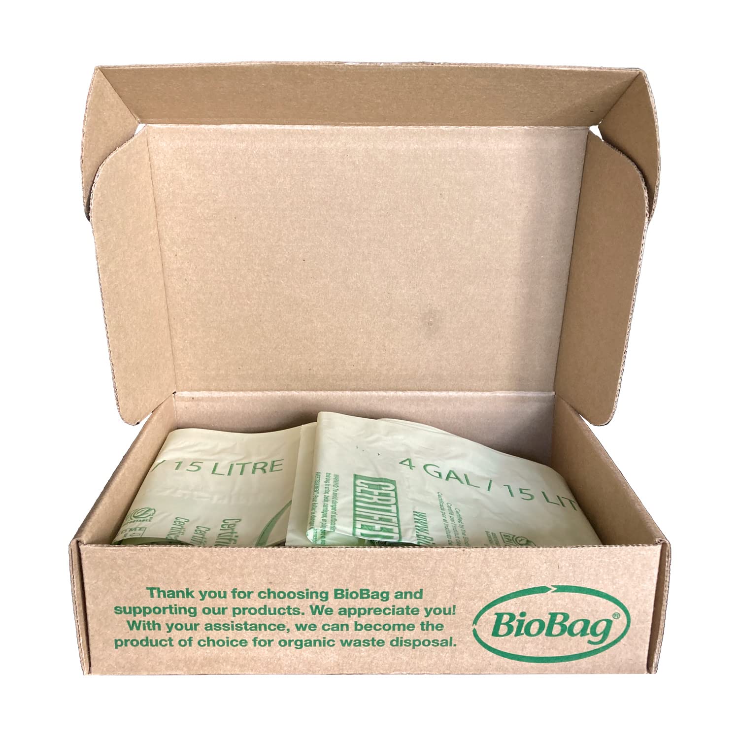 4 Gallon Compostable Trash Bags by BioBag (75 Count)