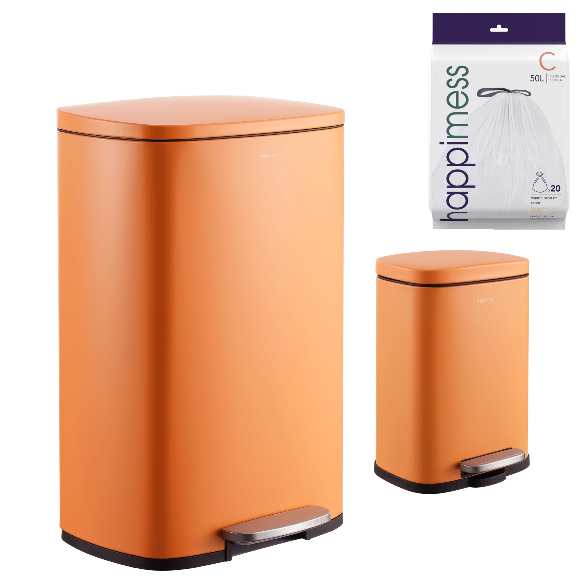 Connor 2 Piece Iron Trash Can (2 Count)