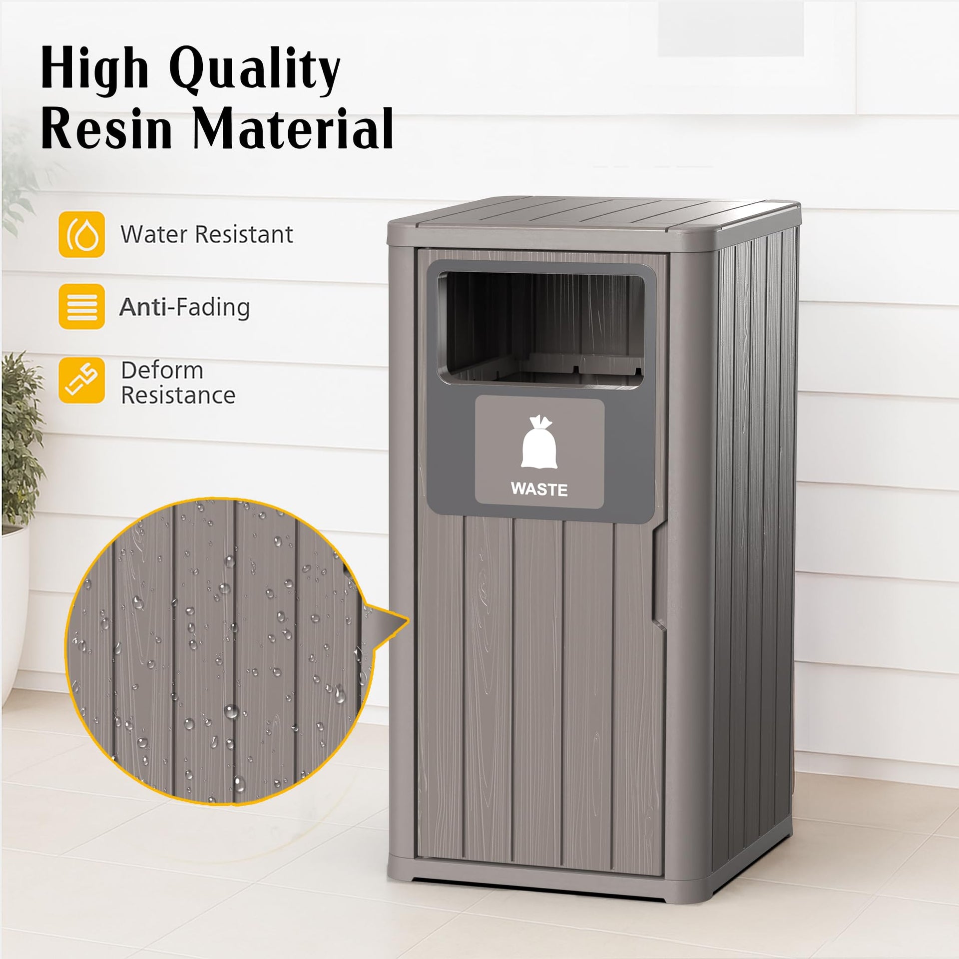 Outdoor Single Barrel Trash Can