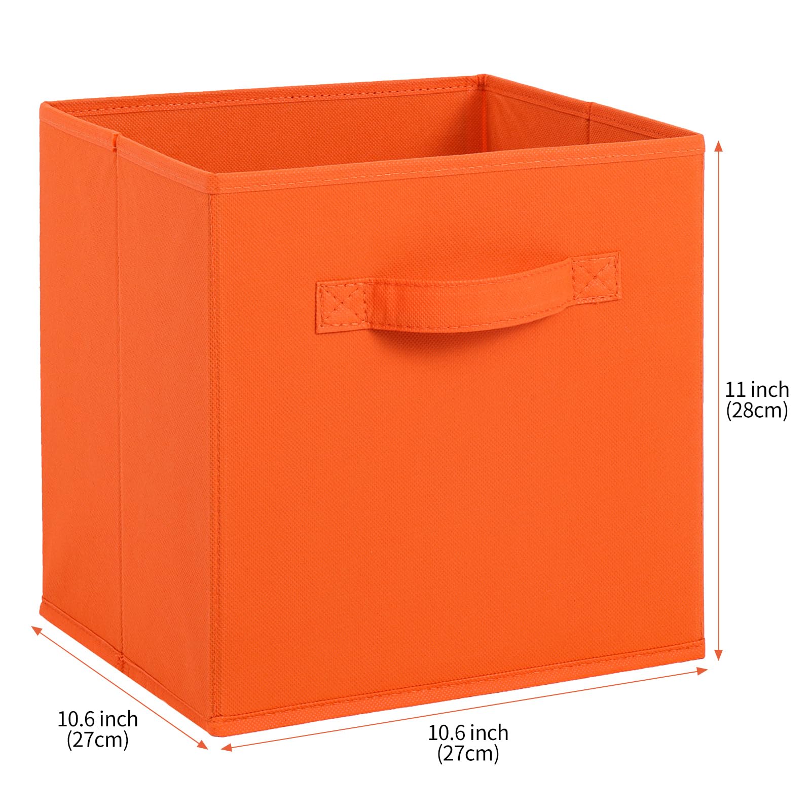 Fabric Storage Bins 6 Pack Fun Colored Durable Storage Cubes with Fabric Handles Foldable Cube Baskets for Home (6 Count)