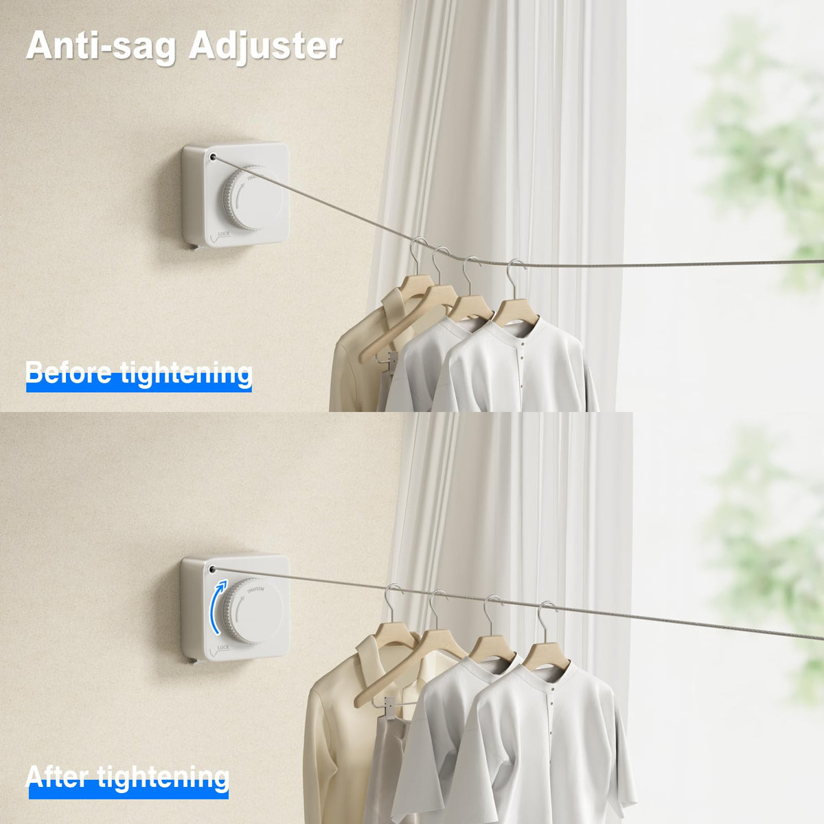 Retractable Clothesline Indoor (15.1 Foot)