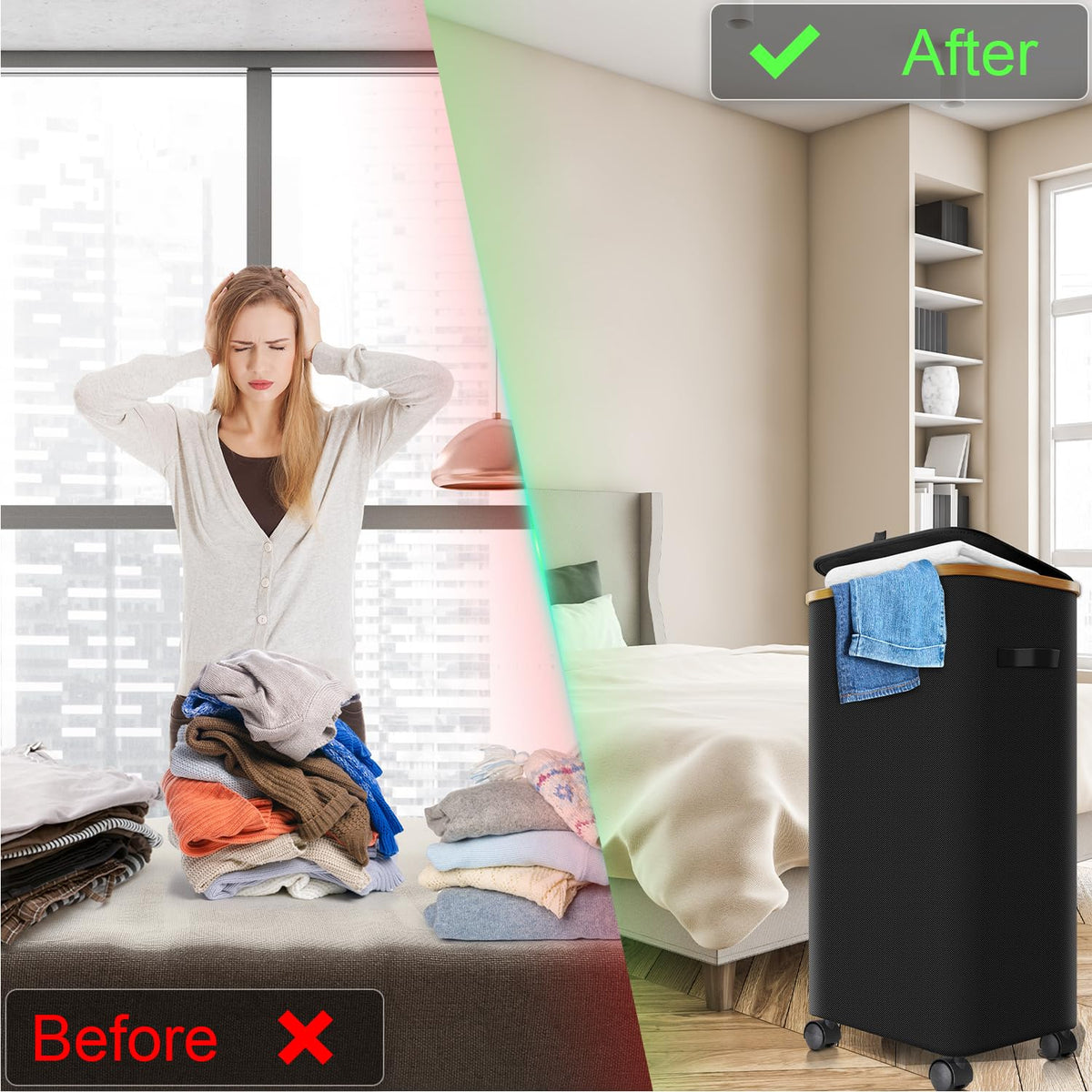 Laundry Hamper with Wheels