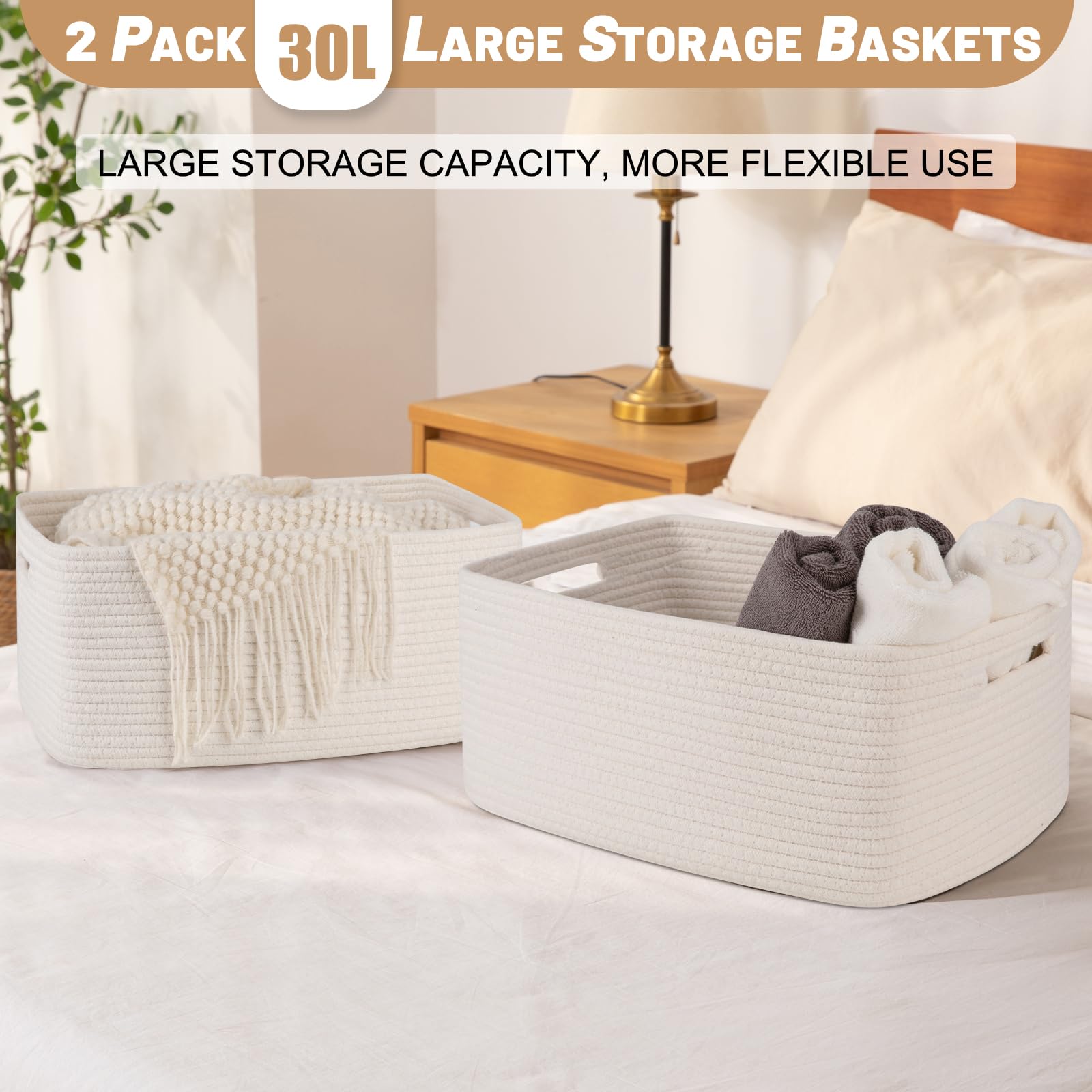 Large Storage Basket for Organizing (2 Count)