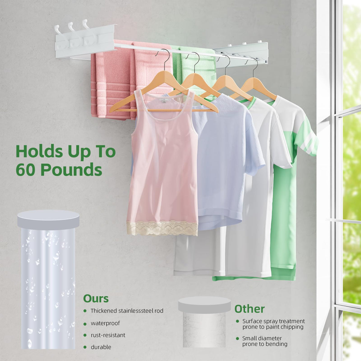Wall Mounted Drying Rack 31.5"