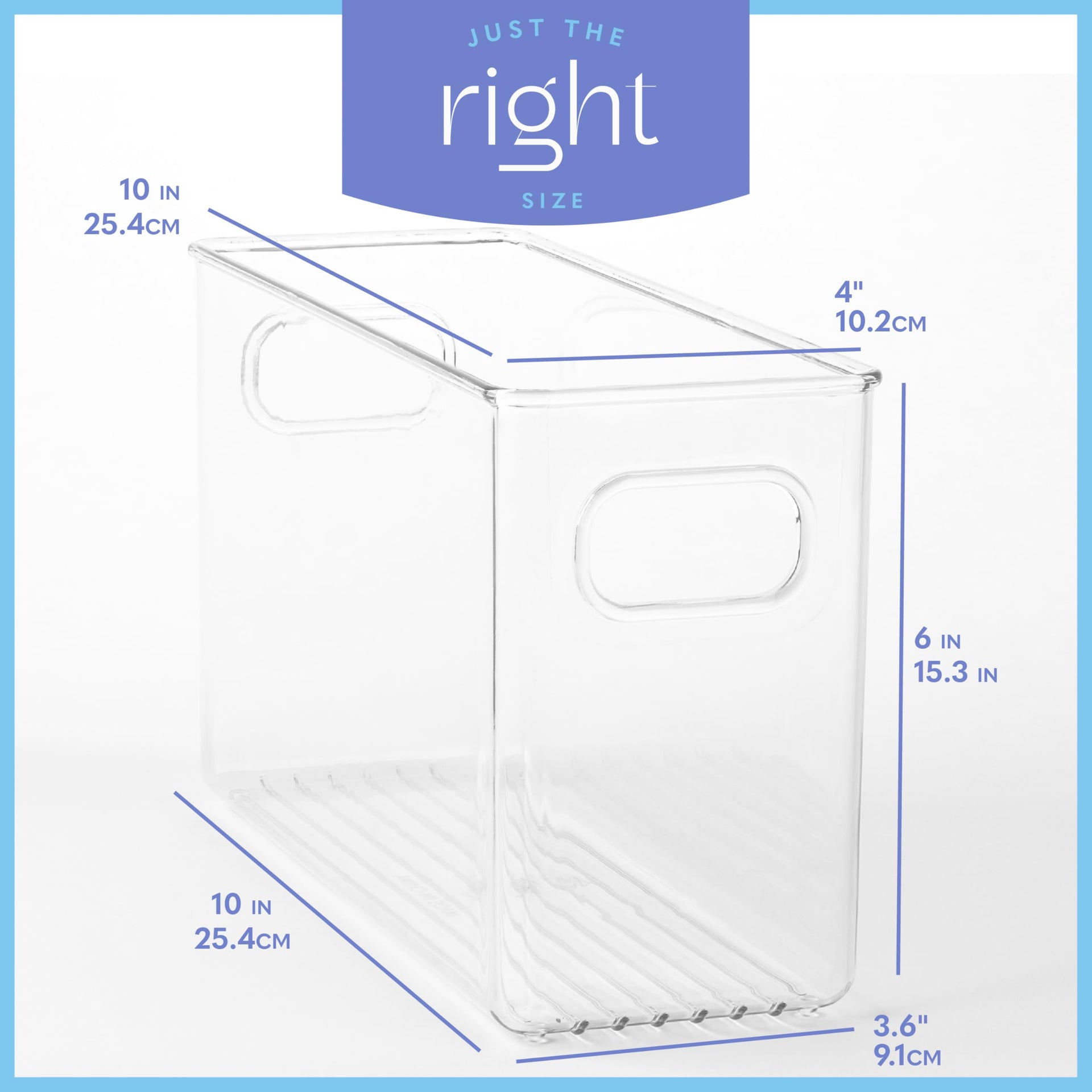 Plastic Food Storage 2 Pack Clear Container Bin with Handles for Organizing Kitchen (6 Count)