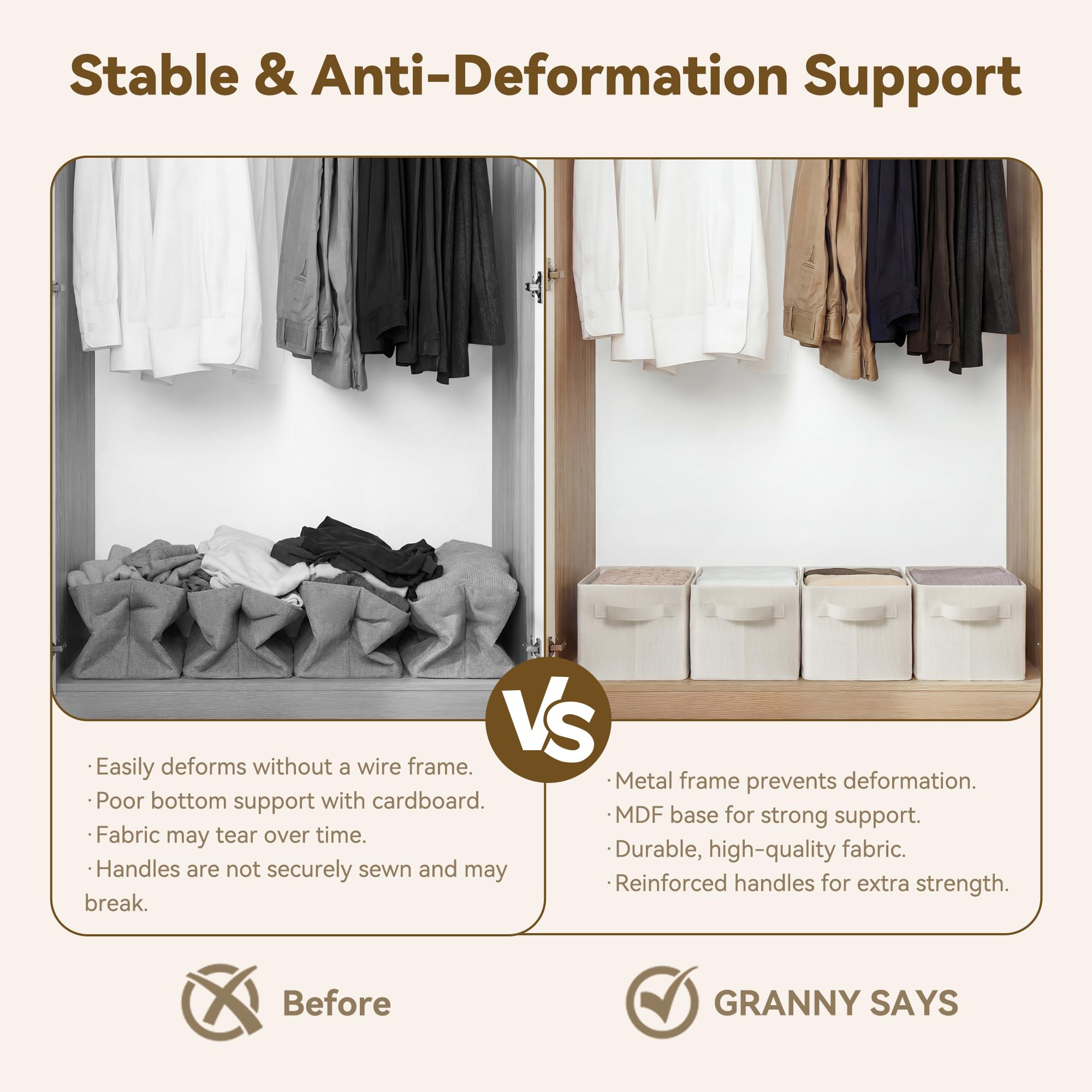 Storage Bins for Closet (2 Count)