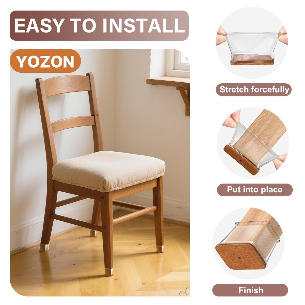 Chair Leg Floor Protectors Silicone Caps Felt Furniture Pads Covers (16 Count)