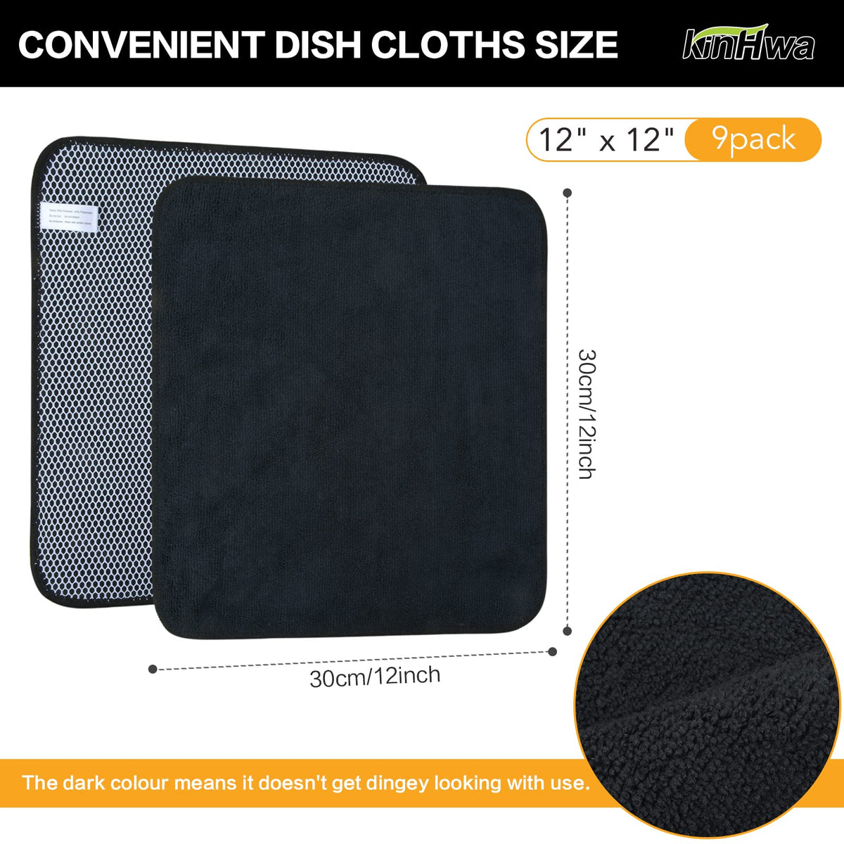 Dish Cloths for Washing Dishes with Scrub Side (9 Count)