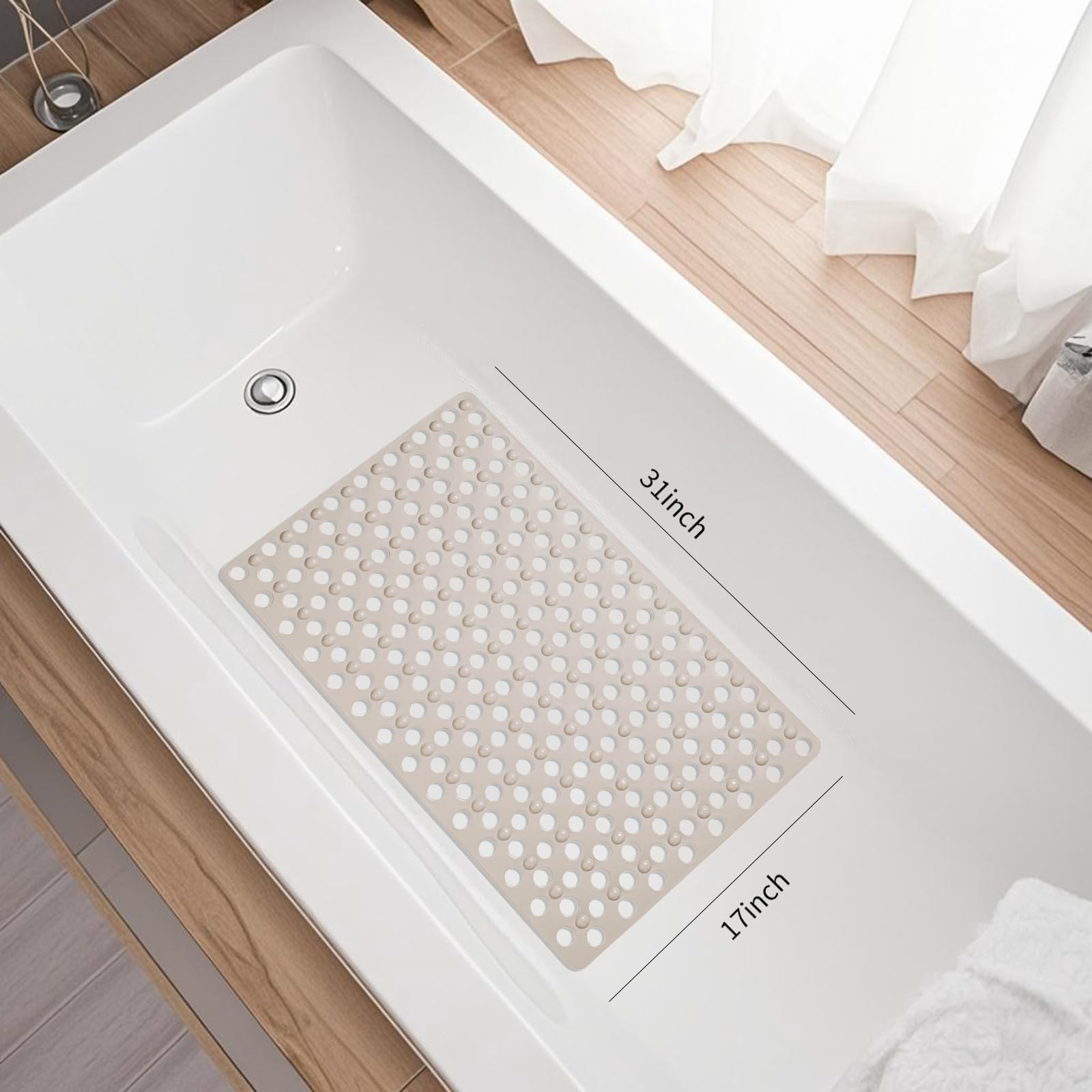 Non Slip Bathtub and Shower Mat 31x17 inch