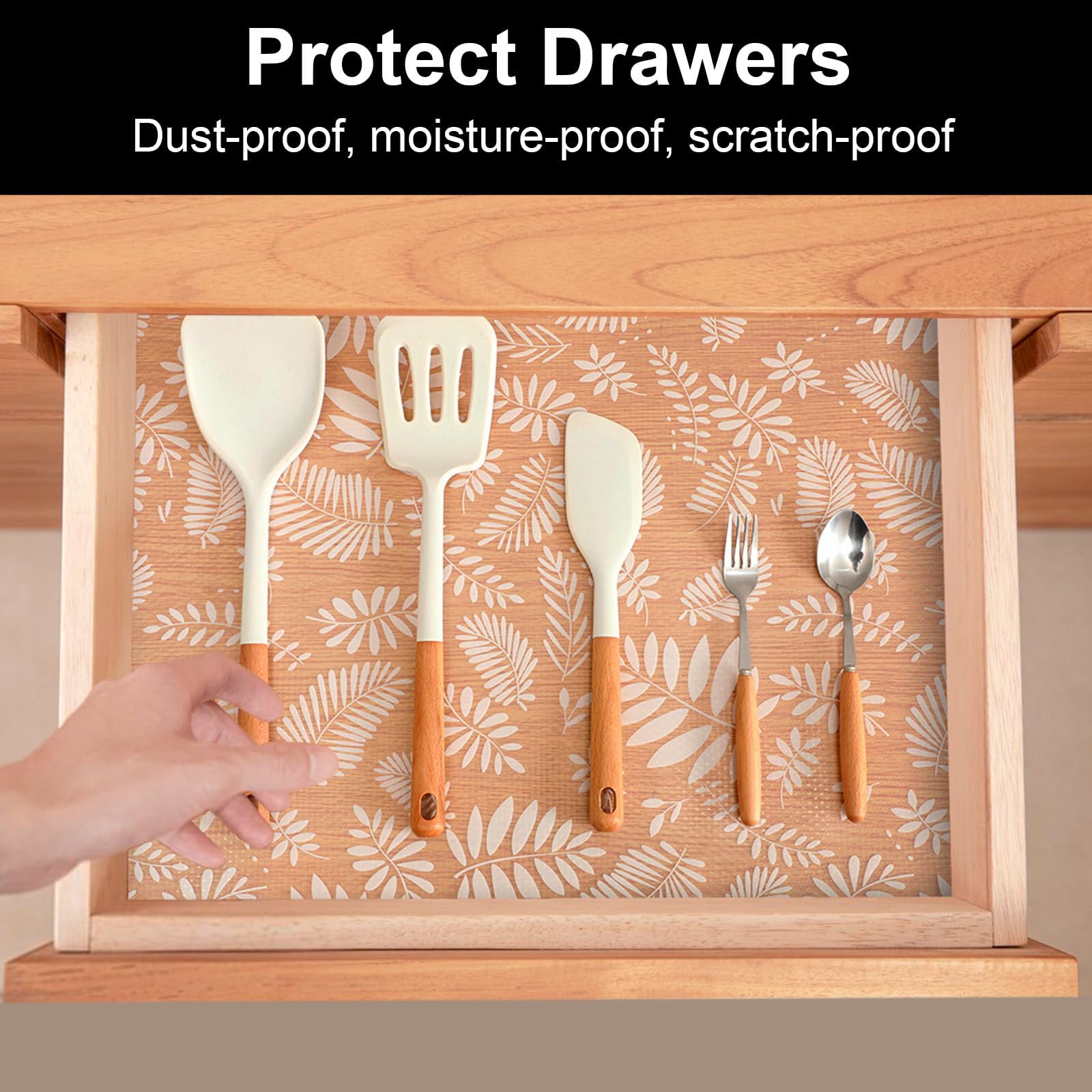 Shelf Paper for Kitchen Cabinets Non Adhesive