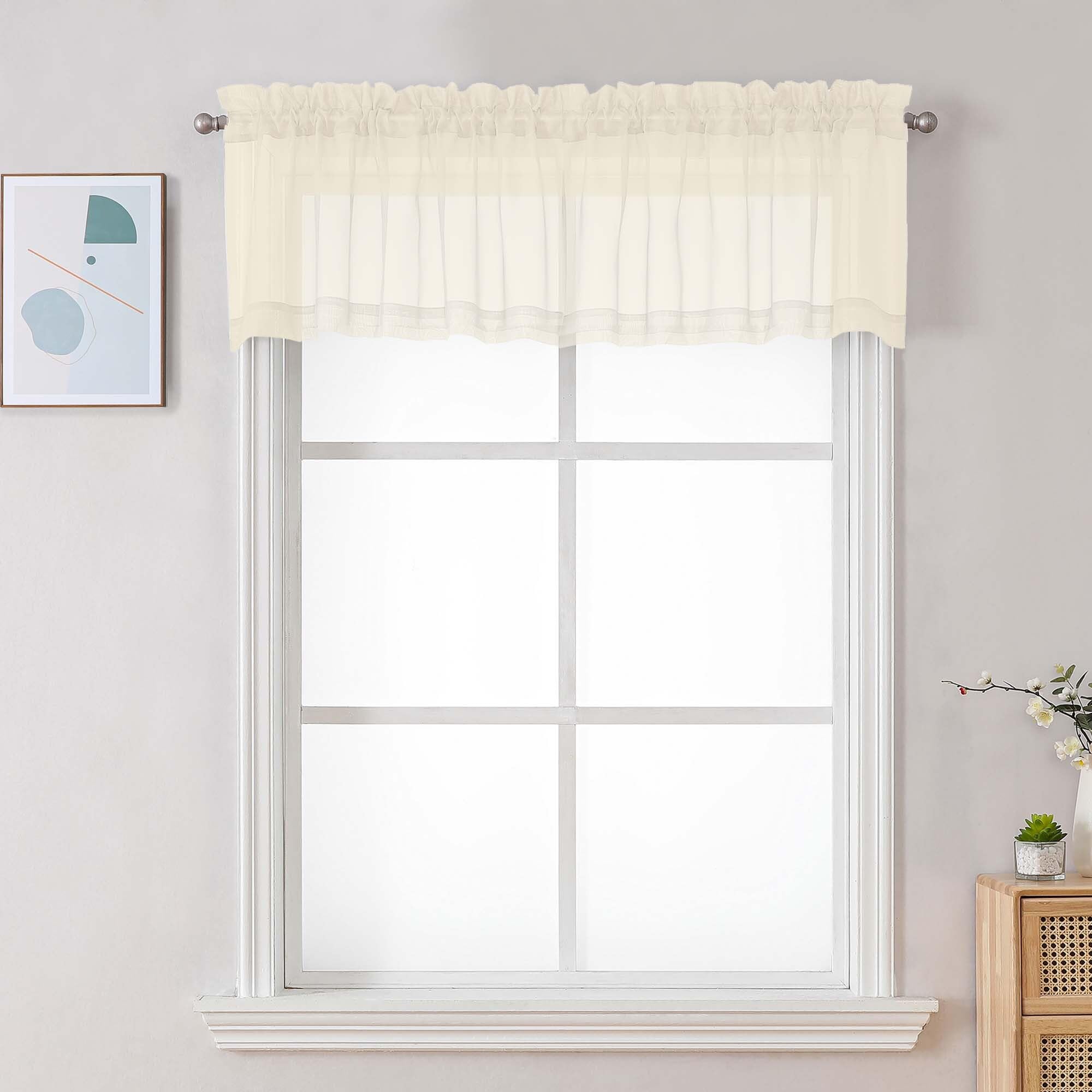 Cream Sheer Valances for Windows (2 Count)