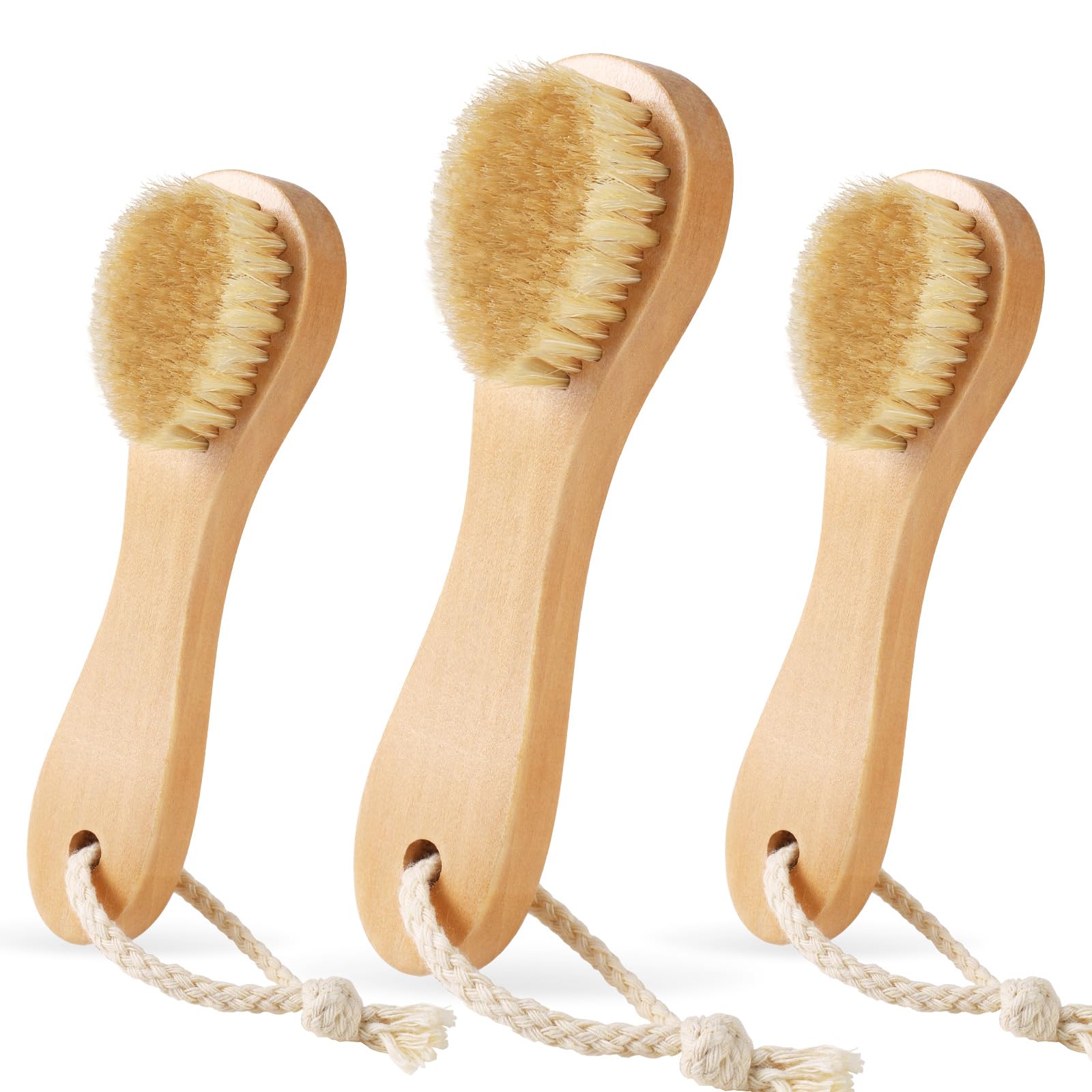 3 Pcs Wood Laundry Stain Brush Stain Remover Brushes with Boar Bristle Small Stain Brush for Clothes for Scrubbing Stains from Furniture Fabric Leather (3 Count)