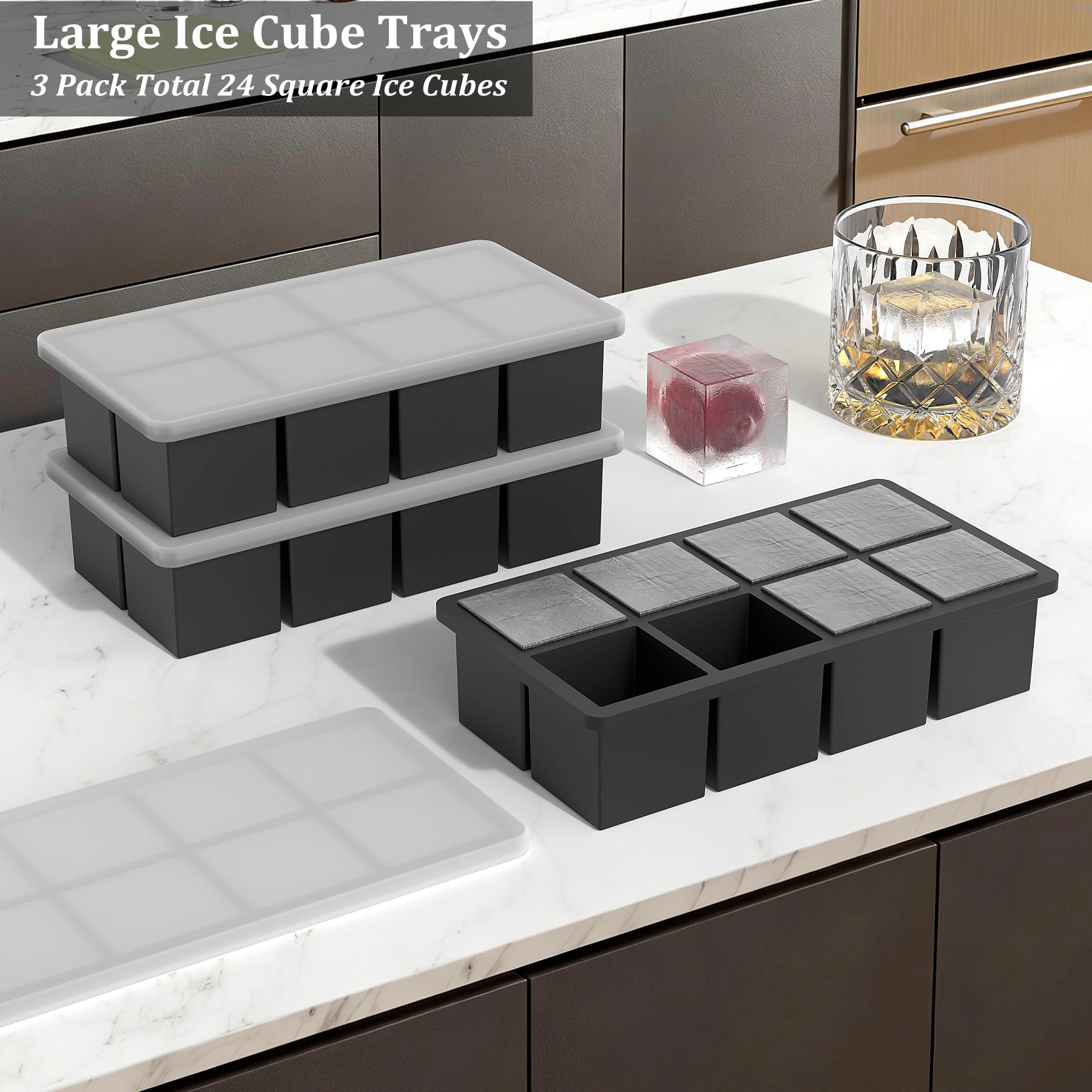 Silicone Ice Cube Trays with Metal Reinforced Frame