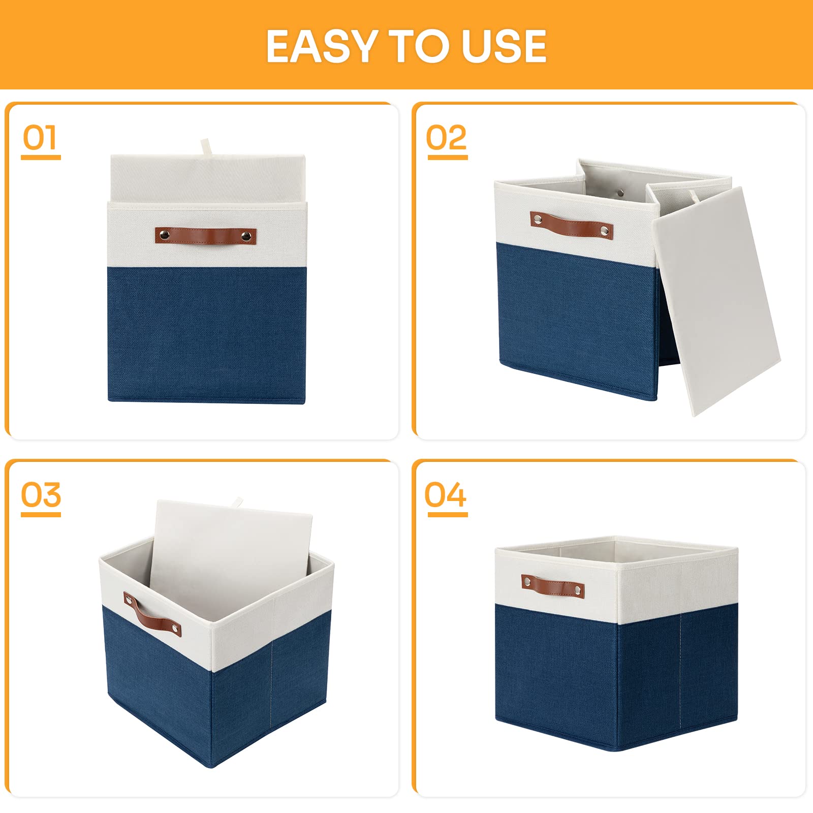 12 inch Cube Storage Bins (4 Count)