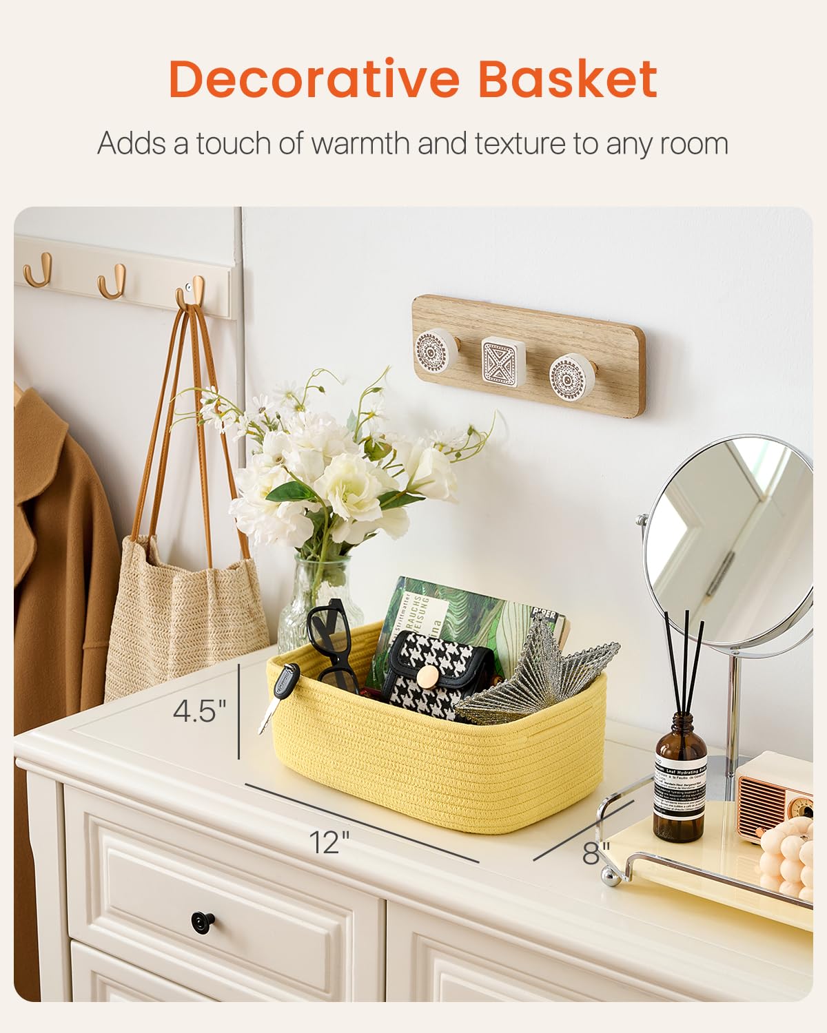 Small Woven Storage Basket for Organizing (3 Count)
