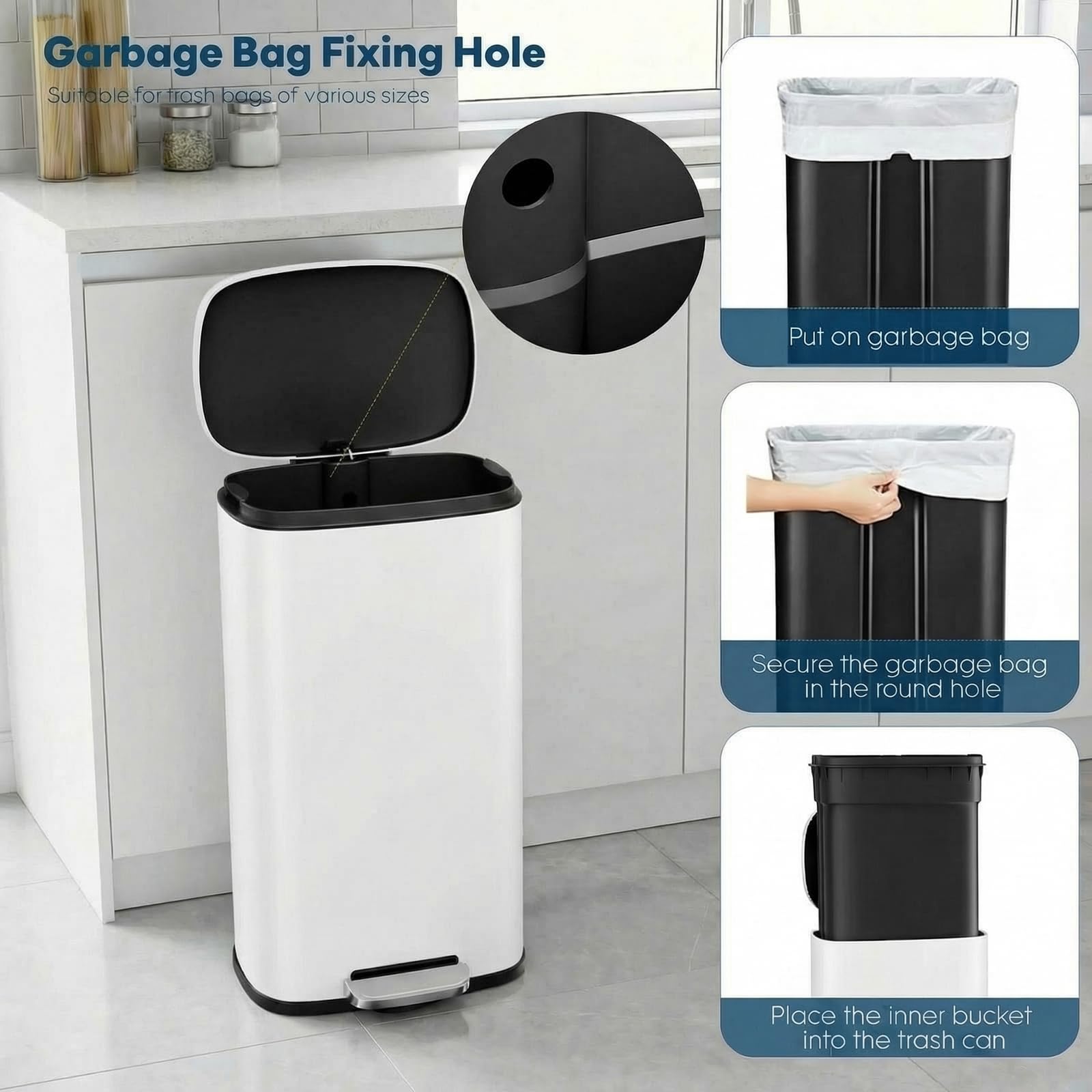 13.2 Gal Kitchen Trash Can