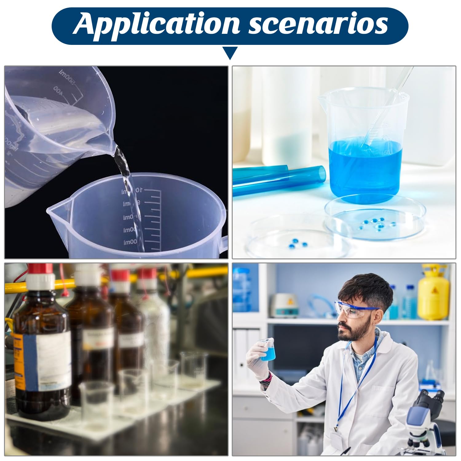 6 Pack 150ml Plastic Lab Beakers (6 Count)