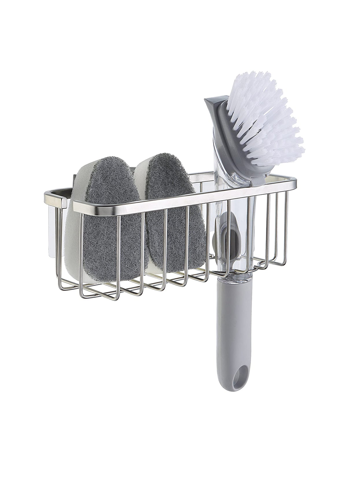 NeverRust Deluxe Kitchen & Bathroom Sink Sponge Holder Organizer with Adhesive Mount