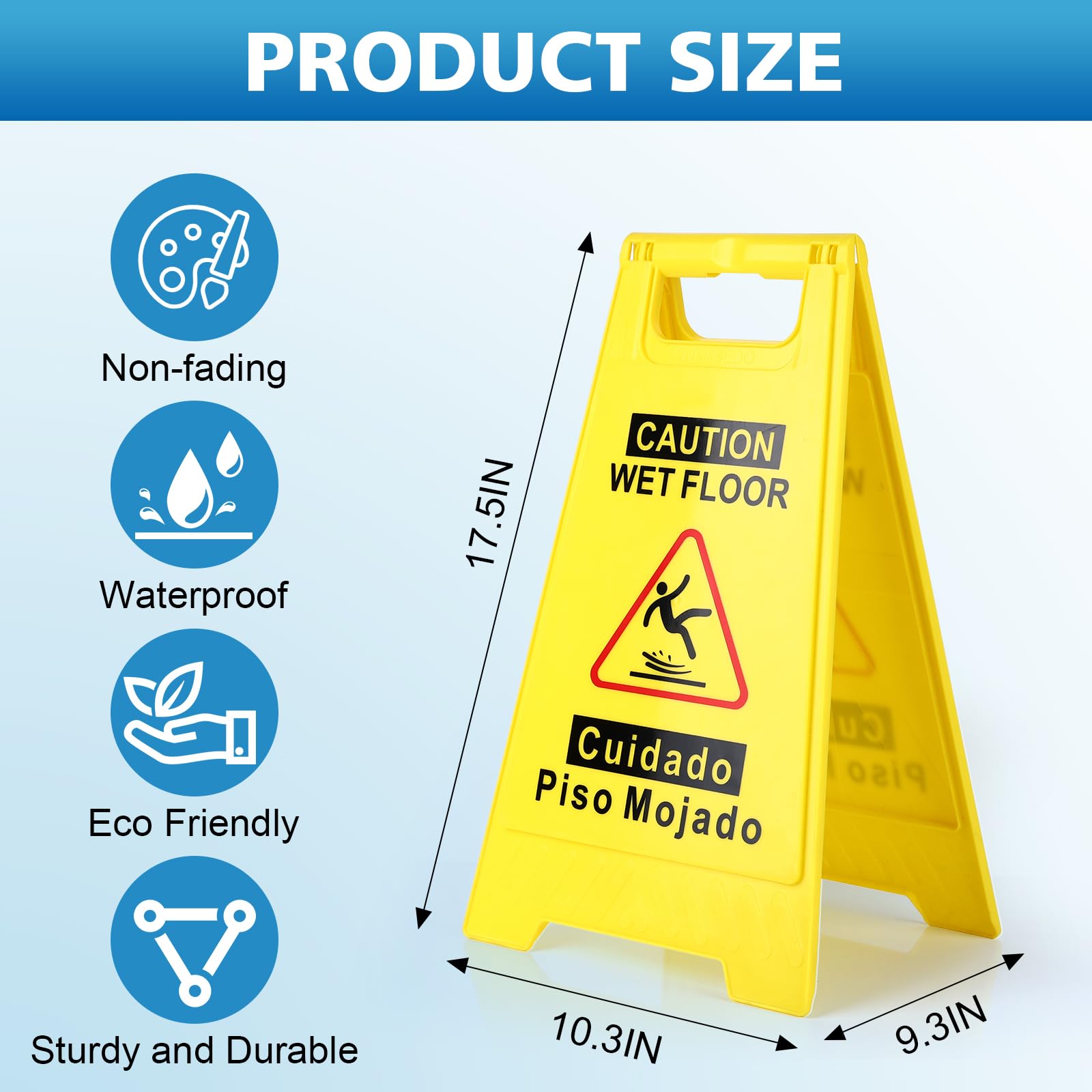 8 Pack Caution Wet Floor Sign (8 Count)