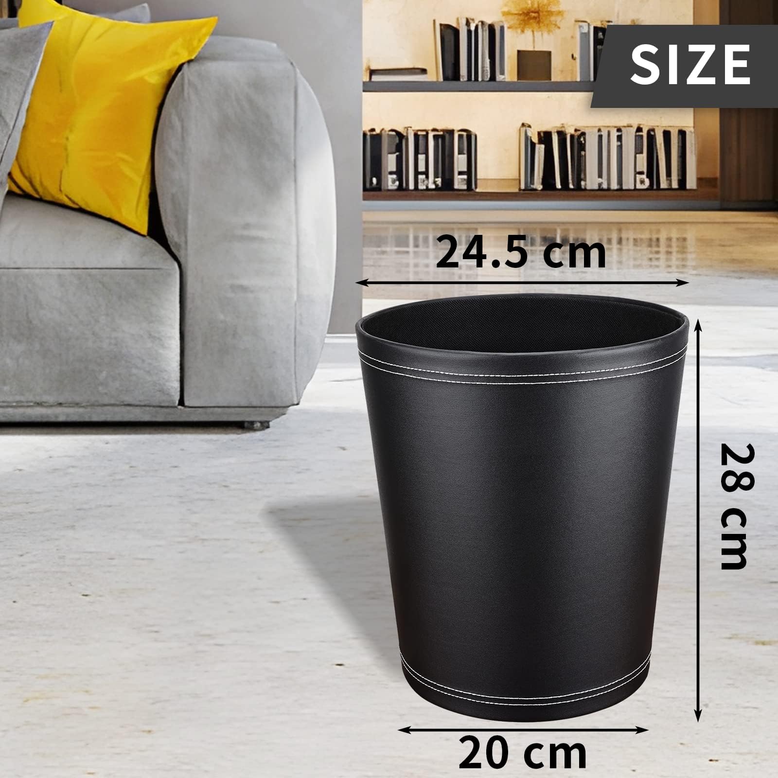 Pu Leather Trash Can