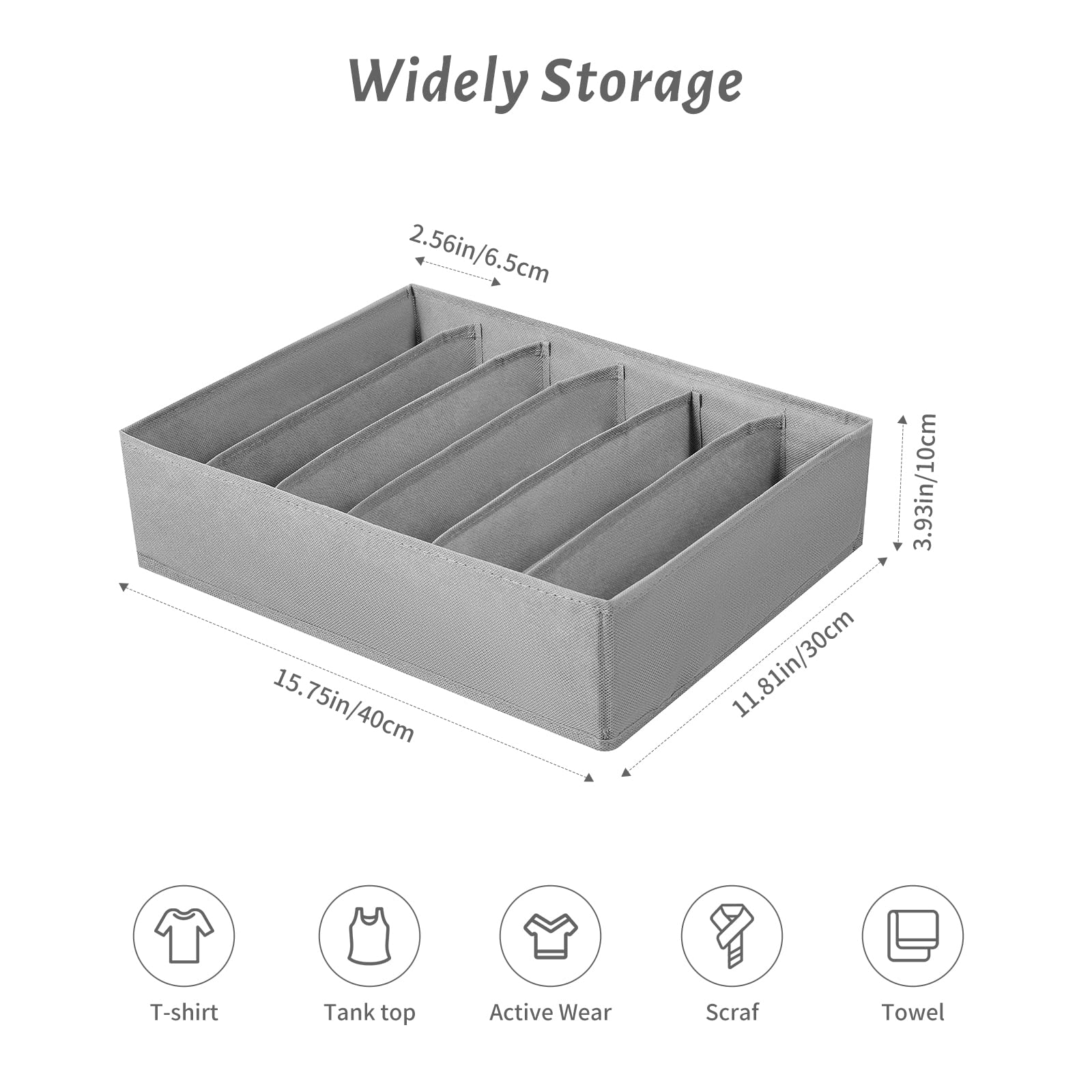 4 Packs T shirt Drawer Organizers for Clothing (4 Count)