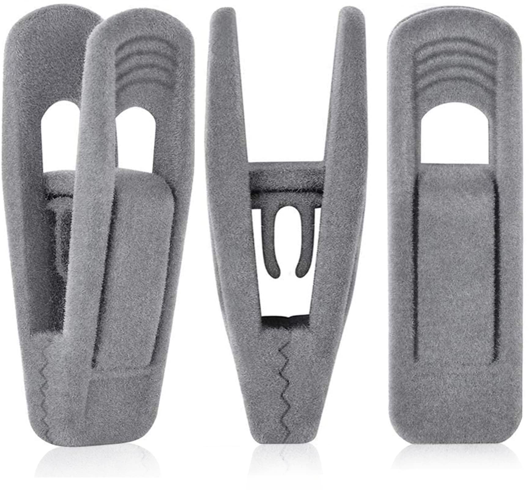 Grey Velvet Hangers Clips