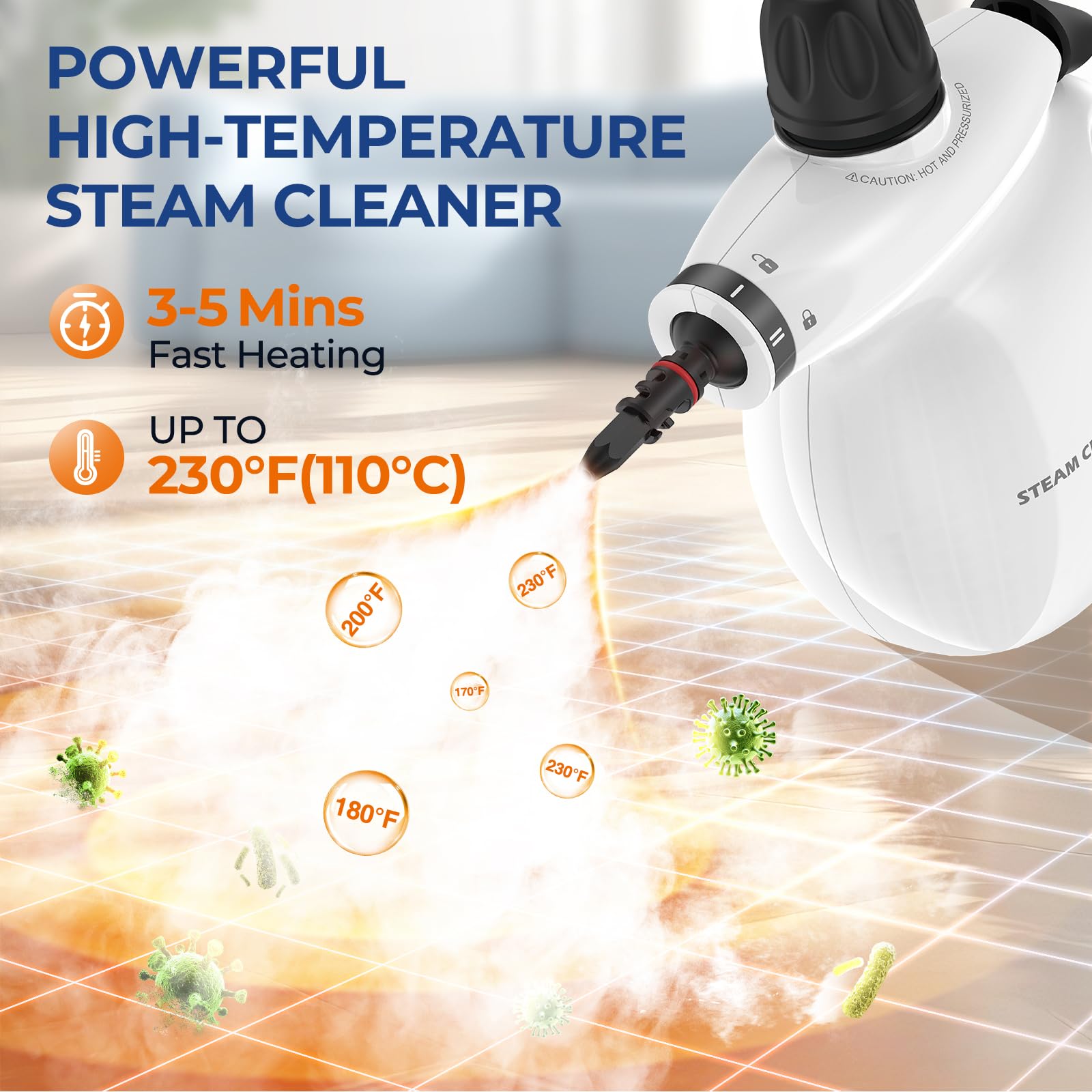 13Pcs Pressurized Handheld Steam Cleaner (13 Count)