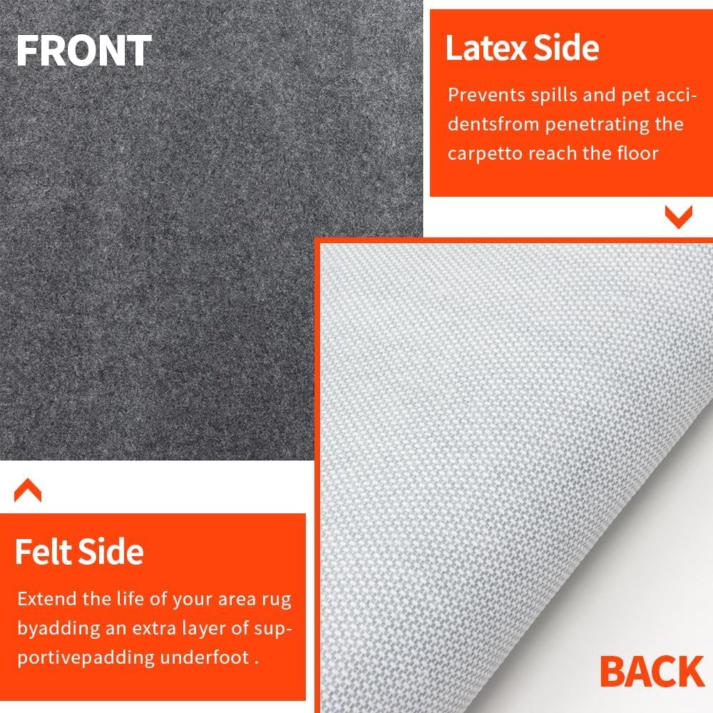 Non Slip Rug Pads 2 x 8 ft (16 Sq Ft)