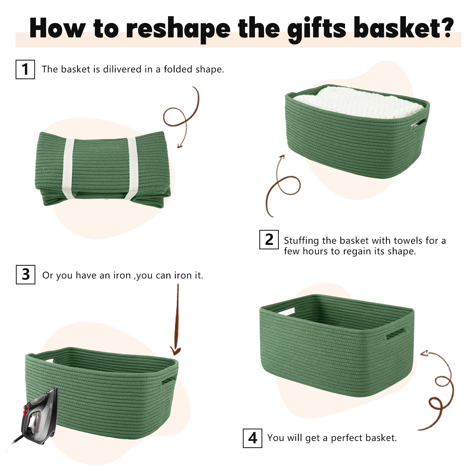 Storage Basket for Shelves (2 Count)