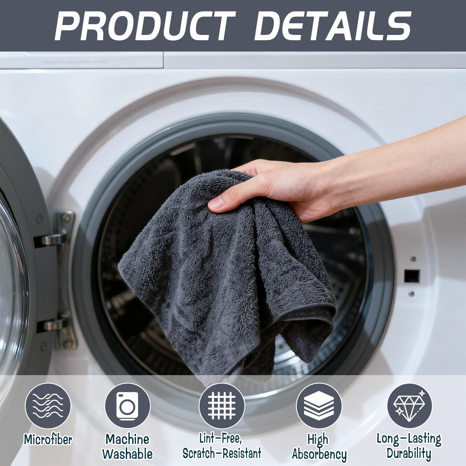 4 Pack Extra Large Microfiber Cleaning Cloths 20"x30" (4 Count)