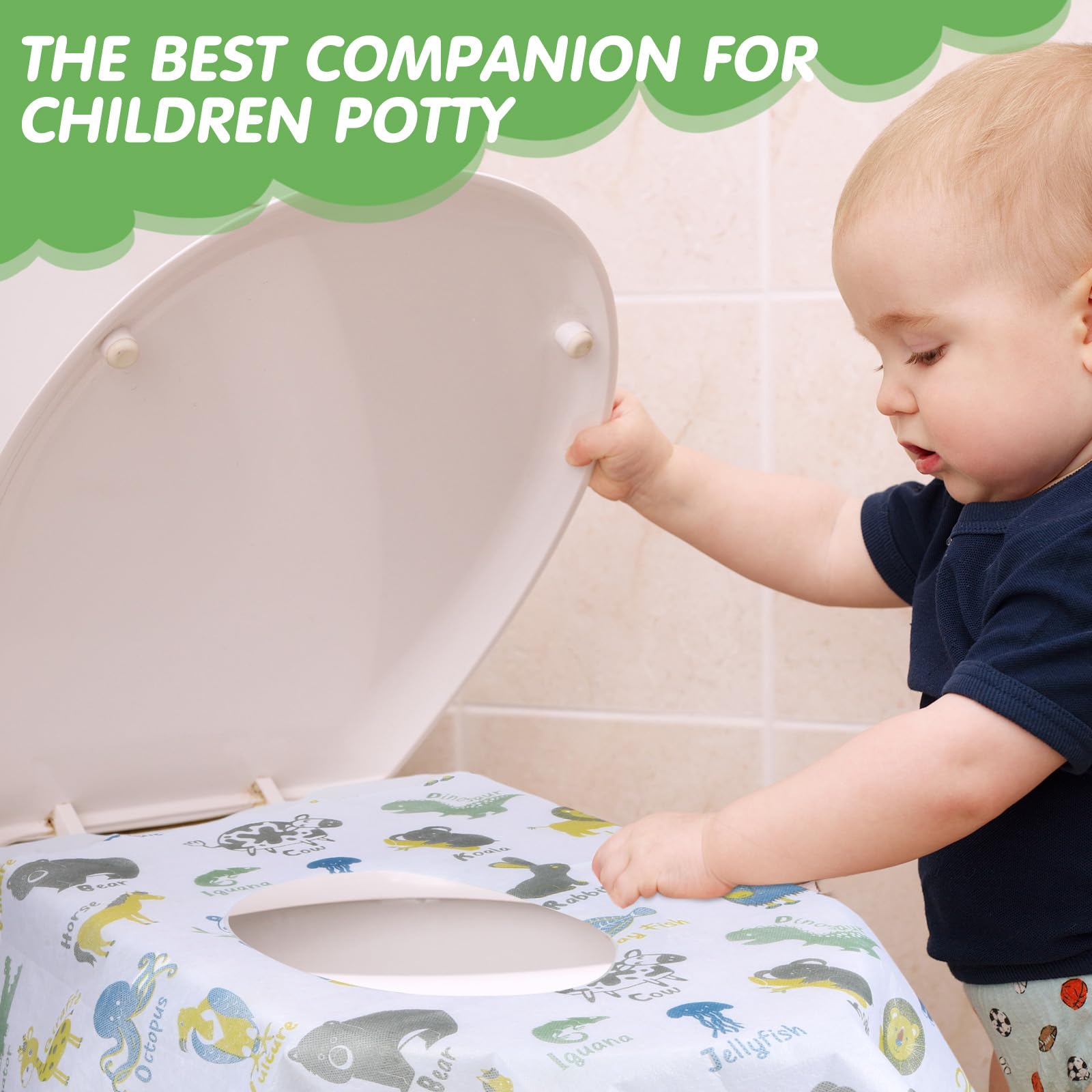 50 Packs Disposable Toilet Seat Covers Extra Large Individually Wrapped for Kids and Adults