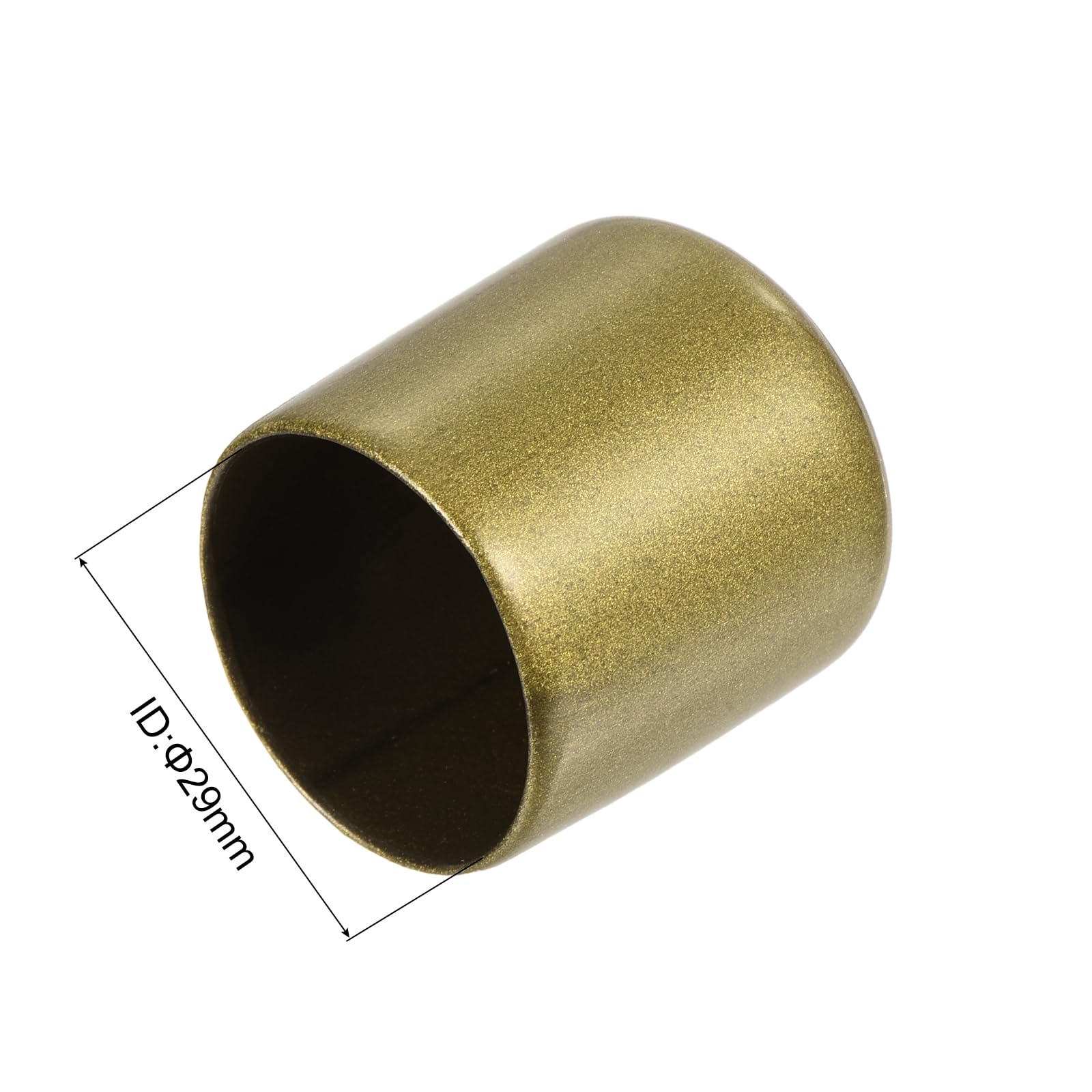 20pcs Rubber End Caps 29mm ID Vinyl Round Tube Bolt Cap Cover Thread Protectors Gold