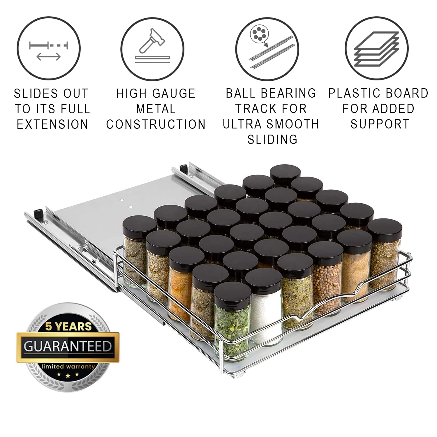 Pull Out Cabinet Spice Rack Organizer
