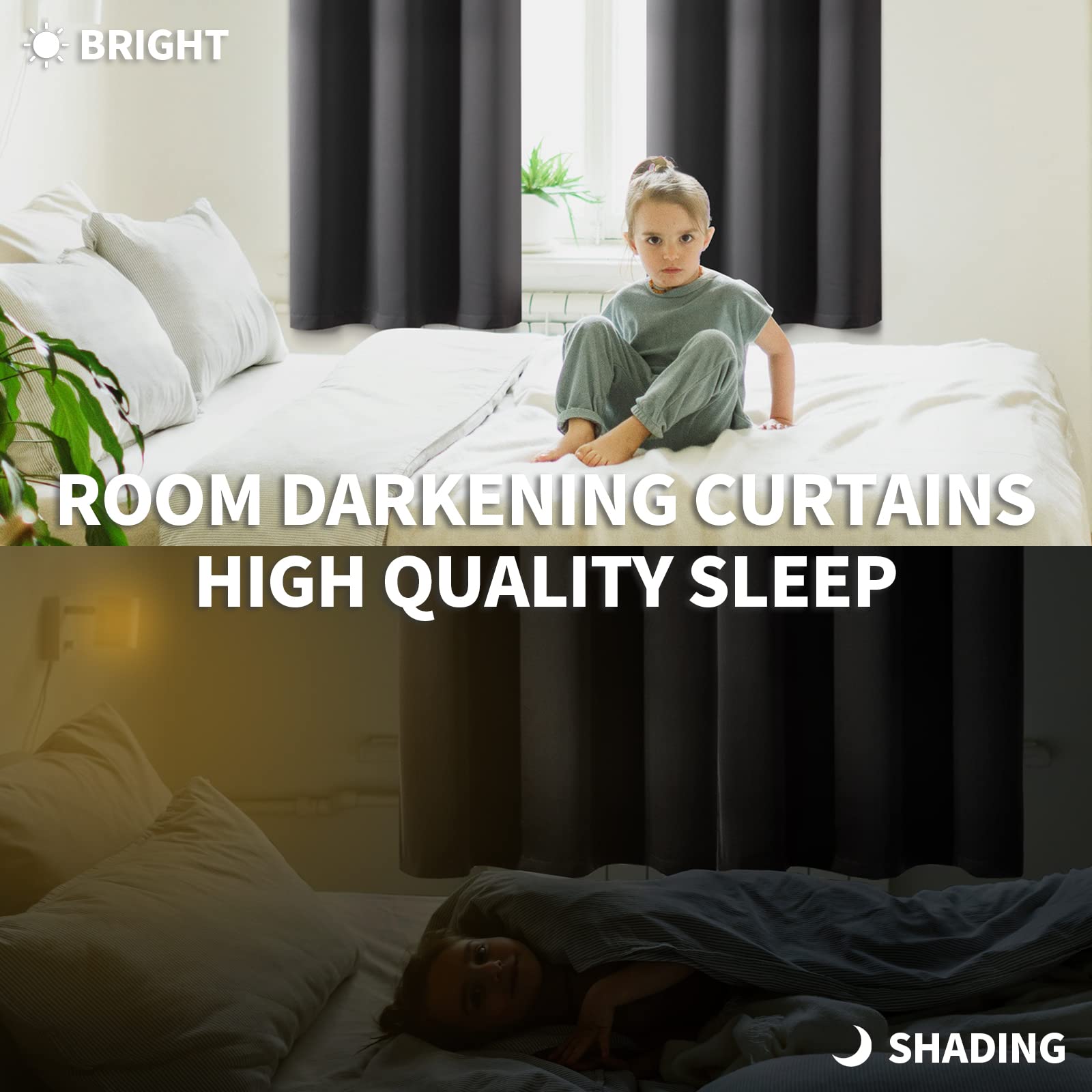 Short Blackout Curtains 48 Inch Length (2 Count)
