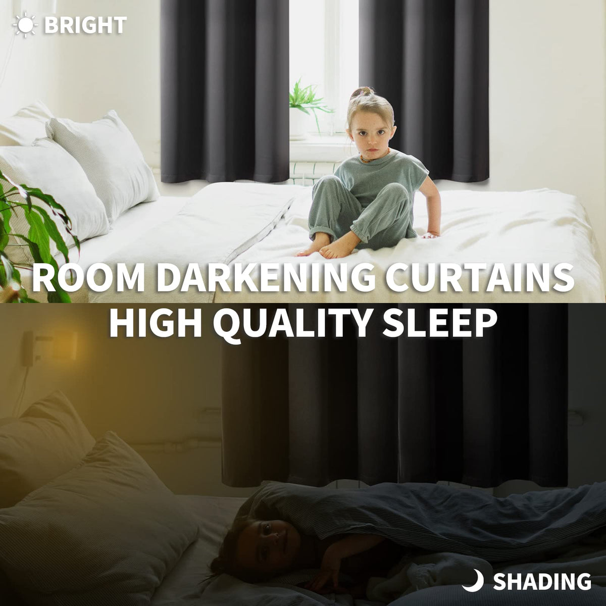 Blackout Curtains 40 Inches Long for Bedroom (2 Count)
