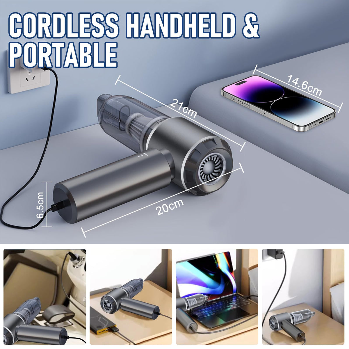 Car Vacuum Cordless Mini Handhled 4