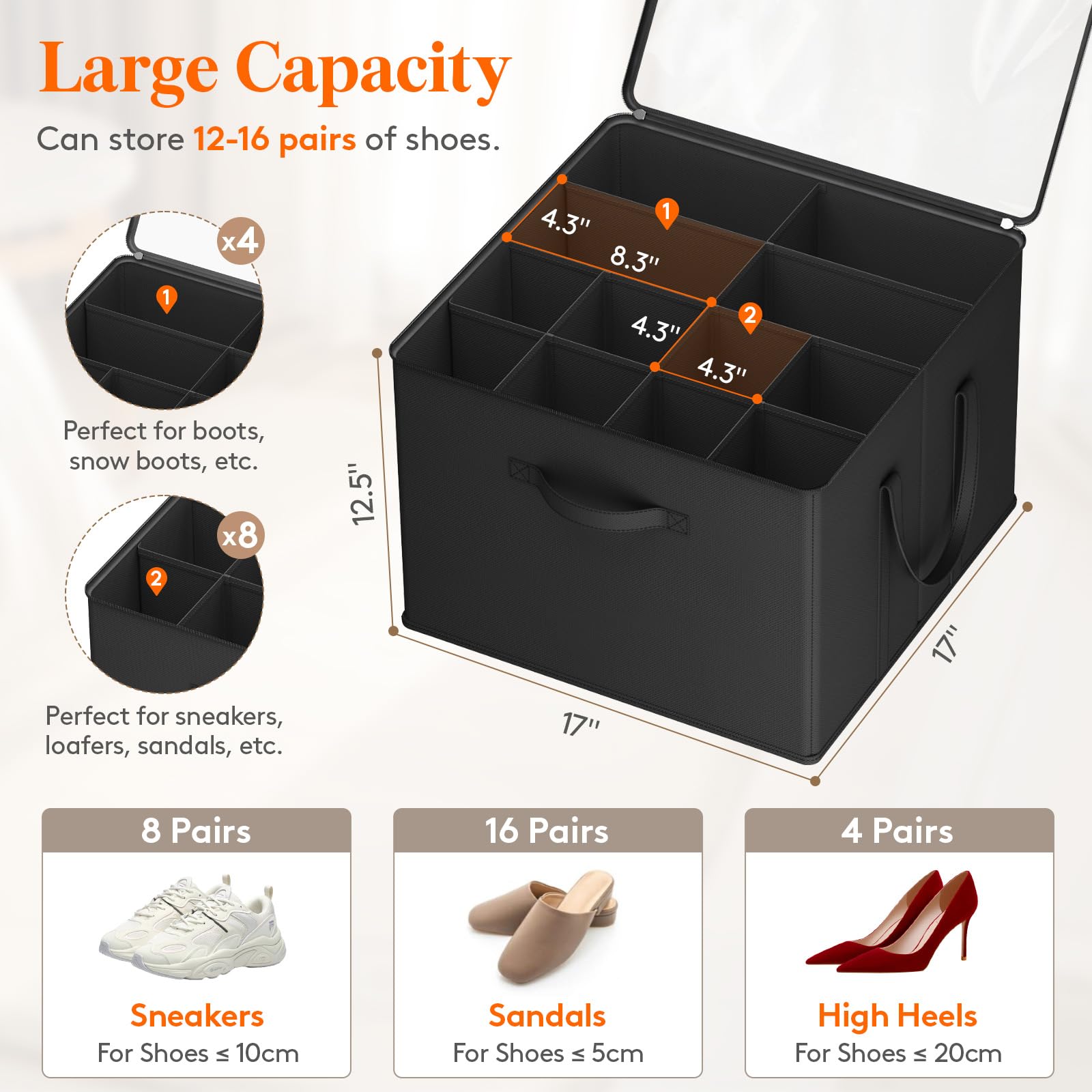 Shoe Storage Organizer for Closet (2 Count)