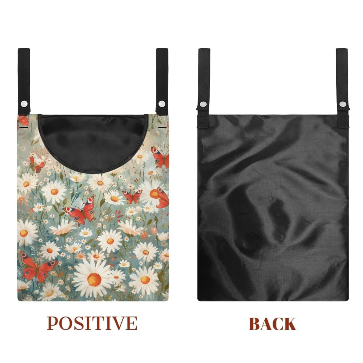 Daisy Clothespin Bag Butterfly Laundry Hanging Storage Organizer Clothes Pin Hanging Bags with Rope Clothespin Holder with an Space